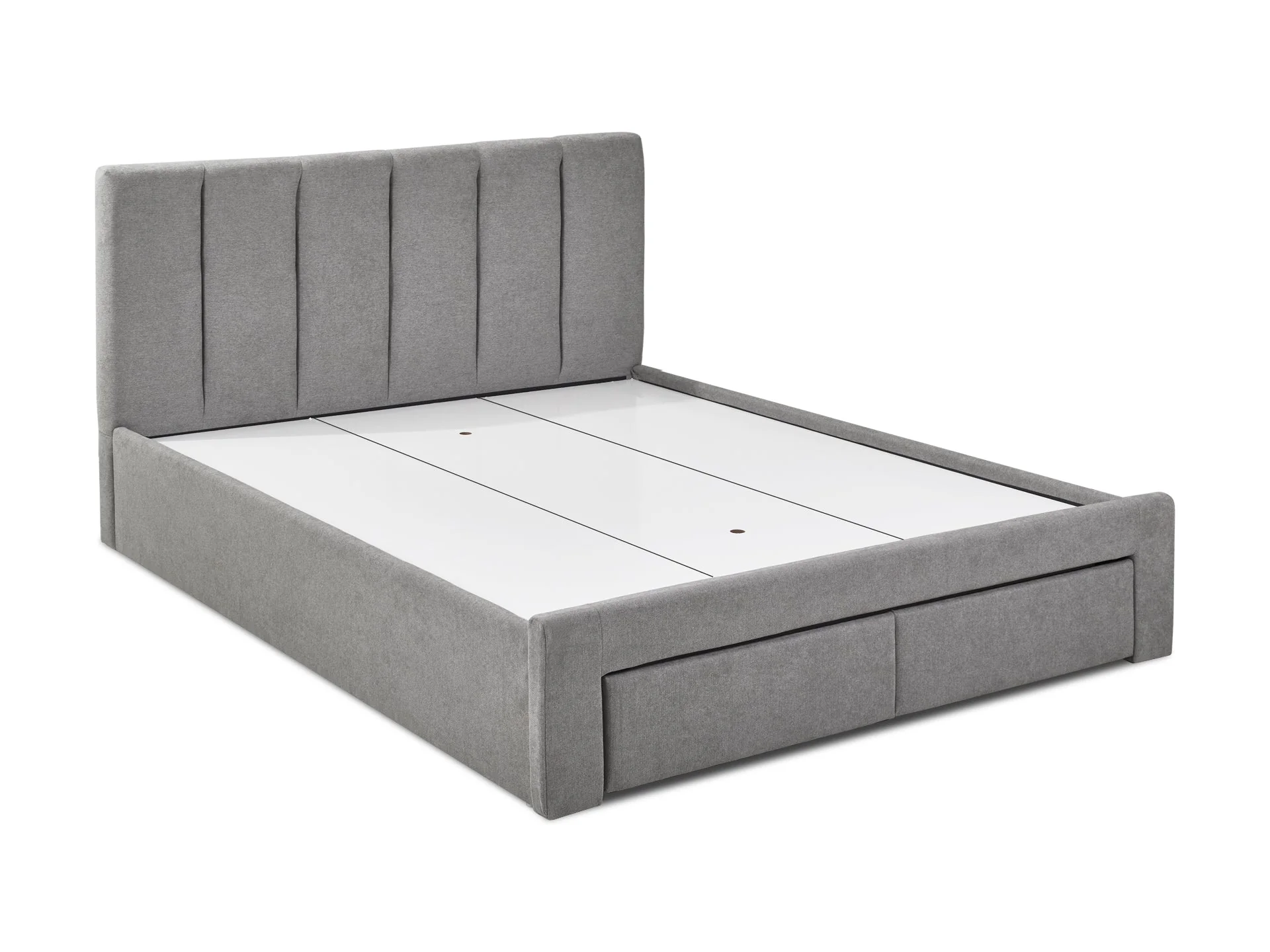 HLOLELA King Bed with Drawers - LIGHT GREY