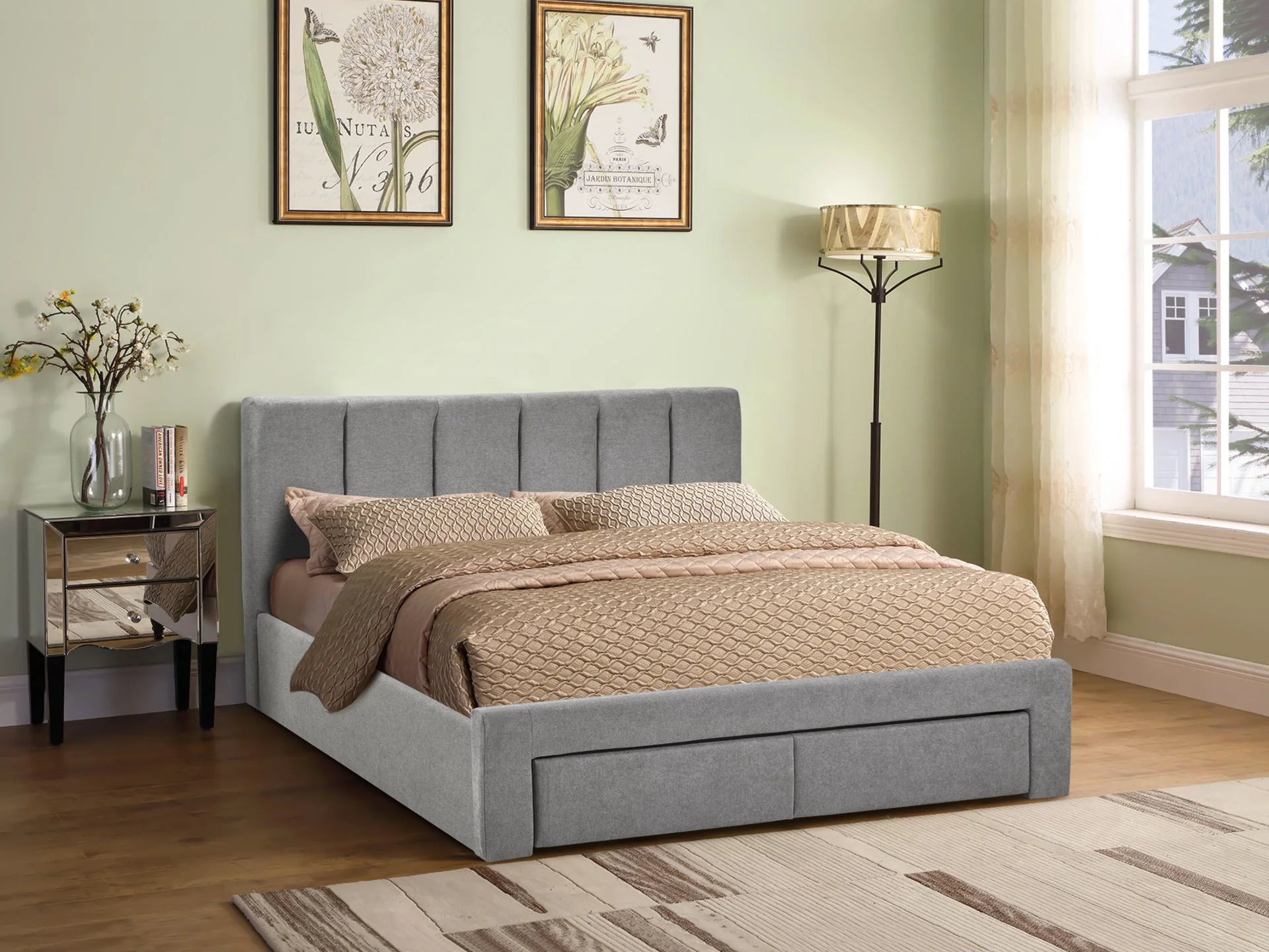 HLOLELA King Bed with Drawers - LIGHT GREY - Image 10