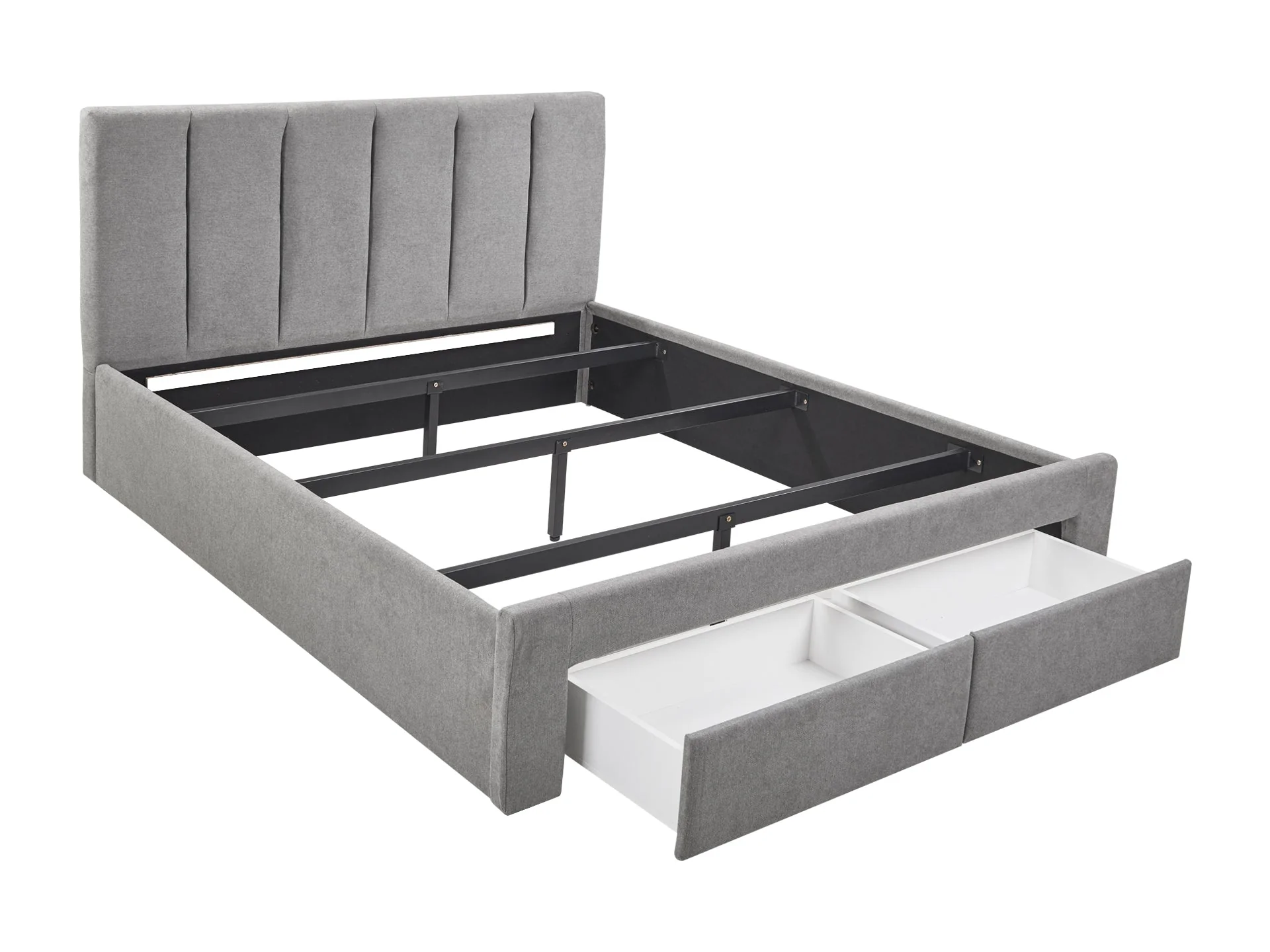 HLOLELA King Bed with Drawers - LIGHT GREY - Image 3