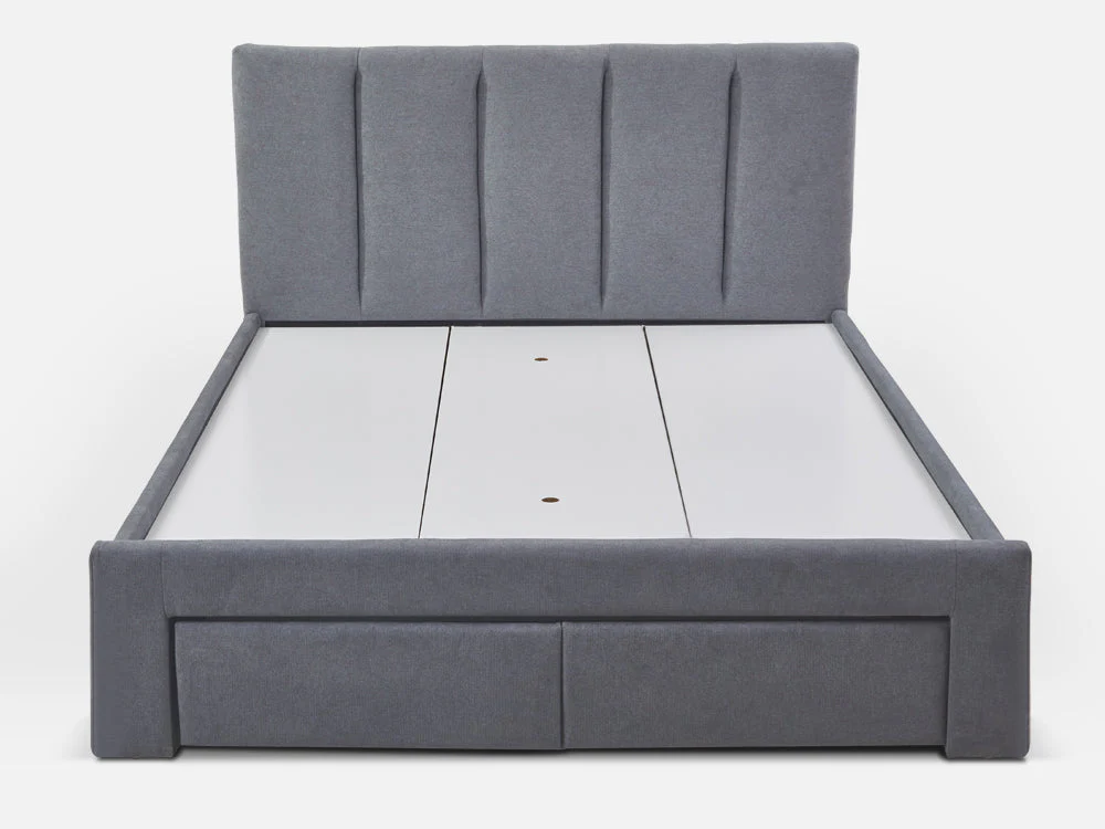 HLOLELA Queen Bed with Drawers - DARK GREY - Image 3