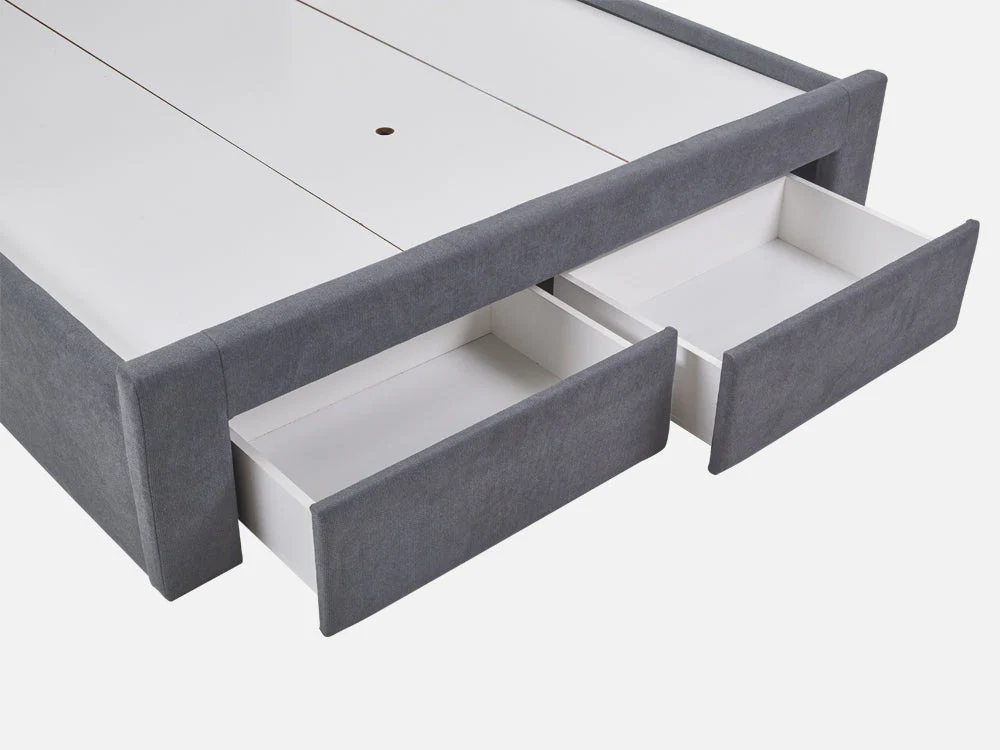HLOLELA Queen Bed with Drawers - DARK GREY - Image 7