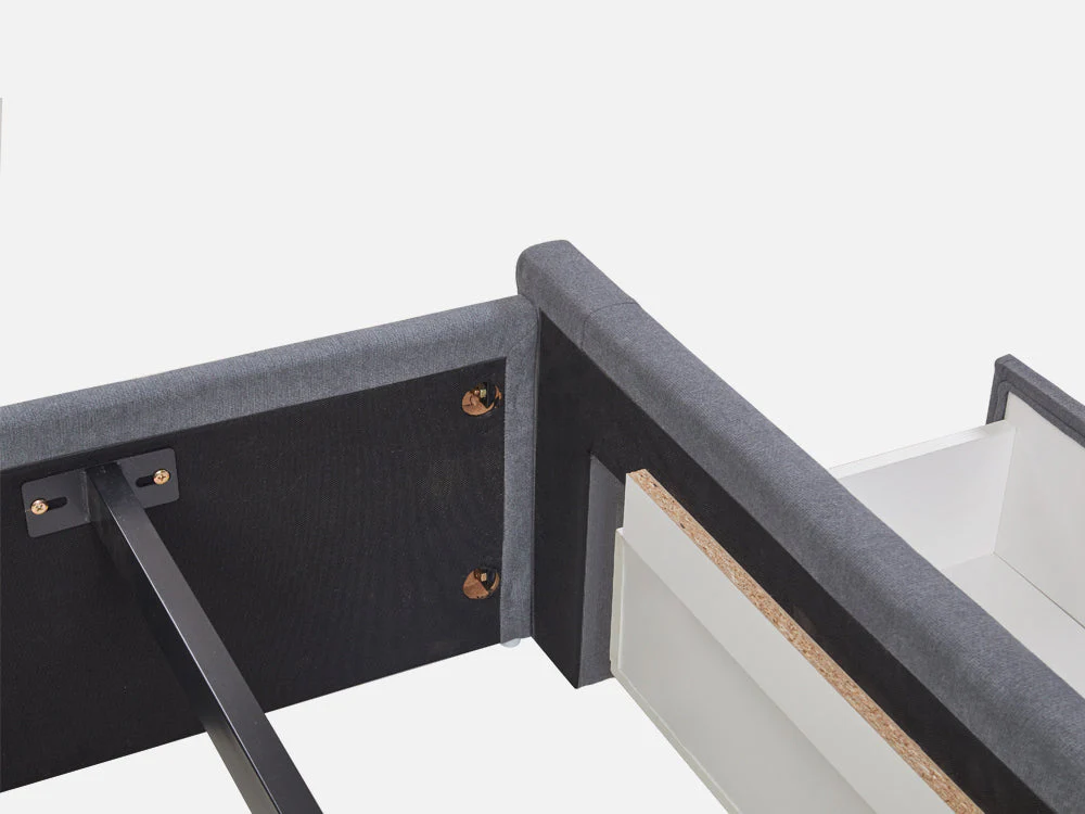 HLOLELA Queen Bed with Drawers - DARK GREY - Image 8