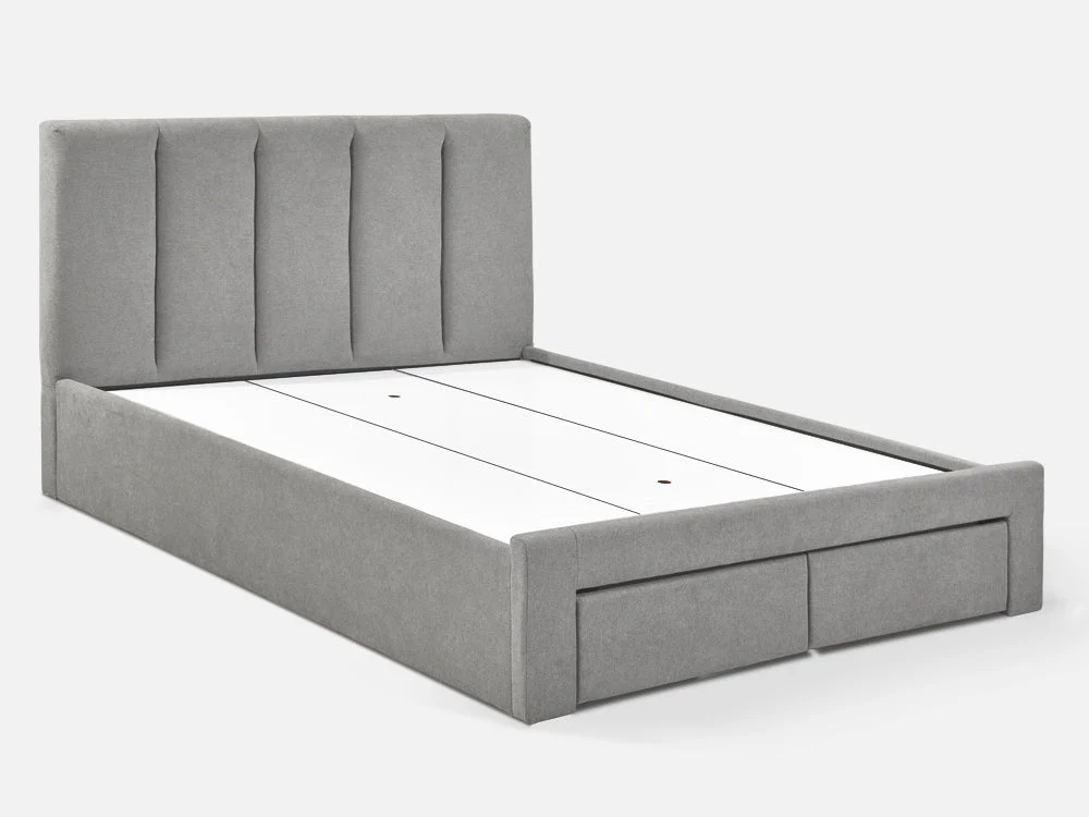 HLOLELA Queen Bed with Drawers - LIGHT GREY - Image 2