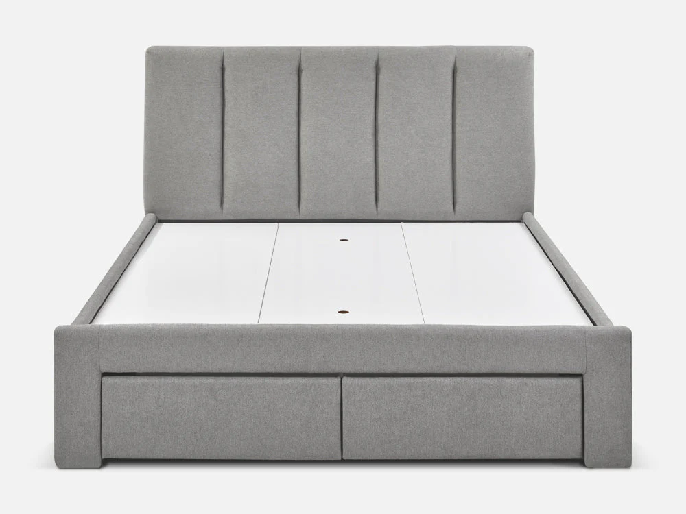 HLOLELA Queen Bed with Drawers - LIGHT GREY - Image 3