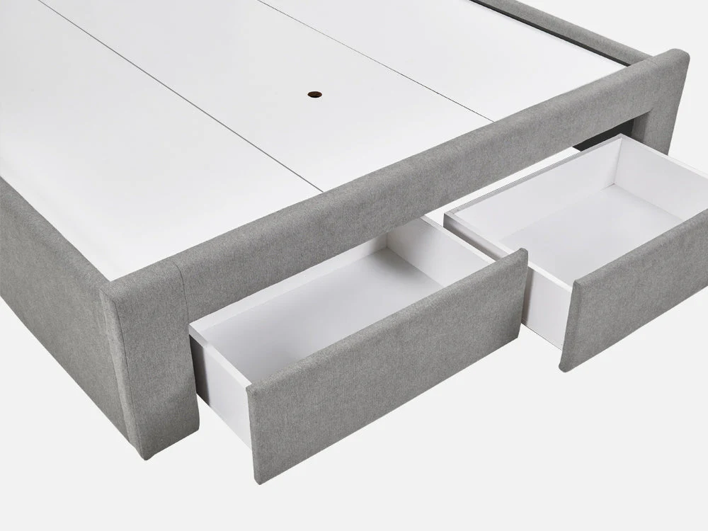 HLOLELA Queen Bed with Drawers - LIGHT GREY - Image 6
