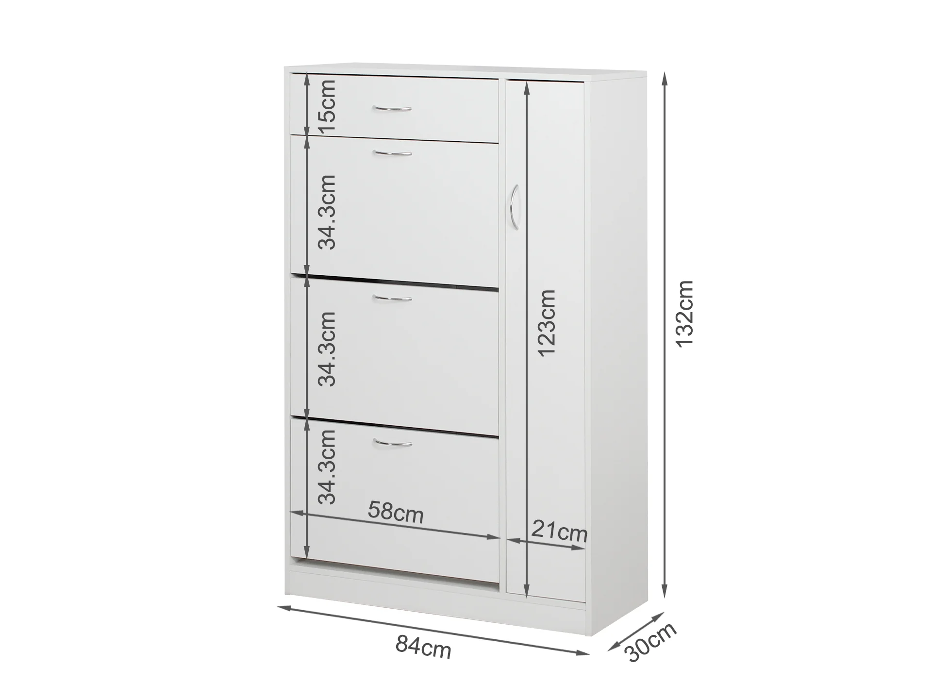 HOROTEA 4 Drawer Shoe Cabinet Storage Rack - WHITE - Image 12