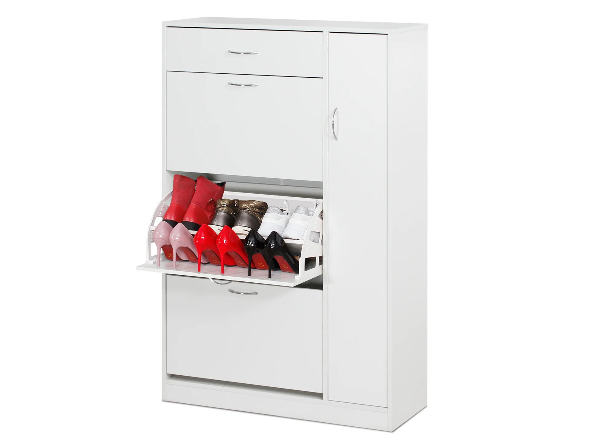 HOROTEA 4 Drawer Shoe Cabinet Storage Rack - WHITE - Image 2