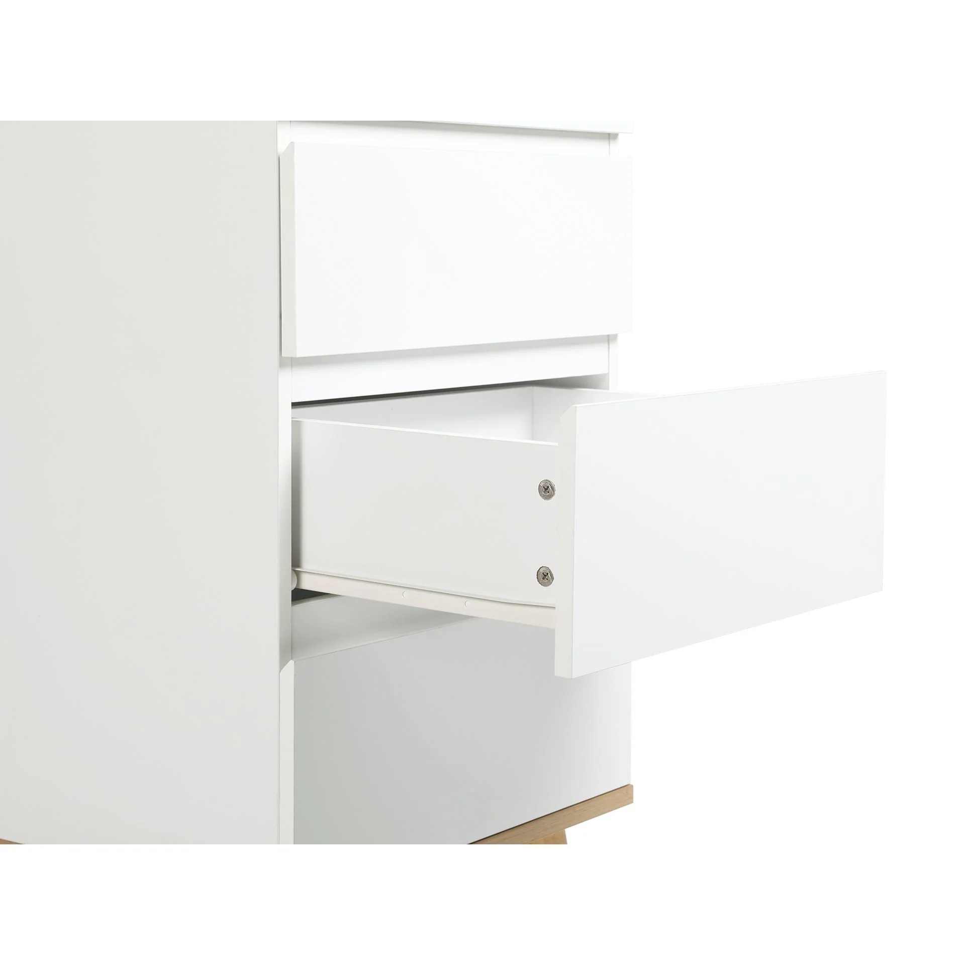 Hudson Wooden Slim Tallboy 6 Drawers - White - Image 9
