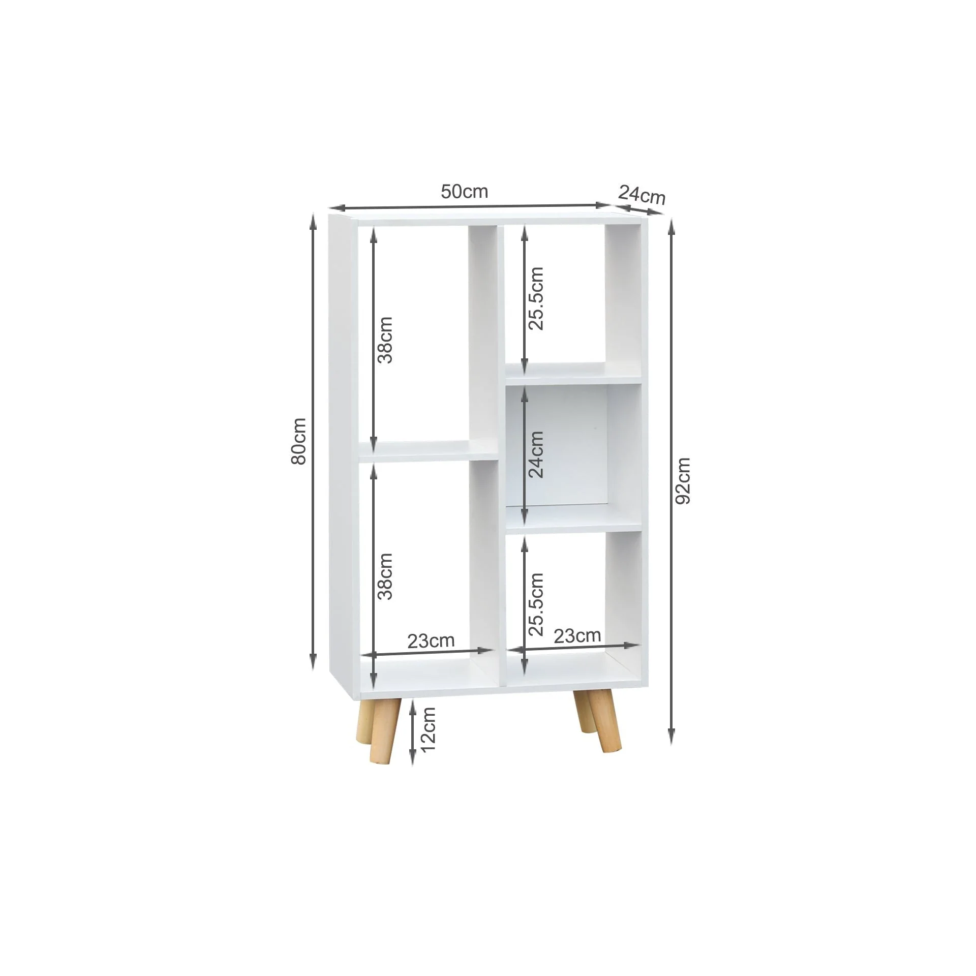 Huron Bookshelf Display Shelf Storage Unit - White - Image 9