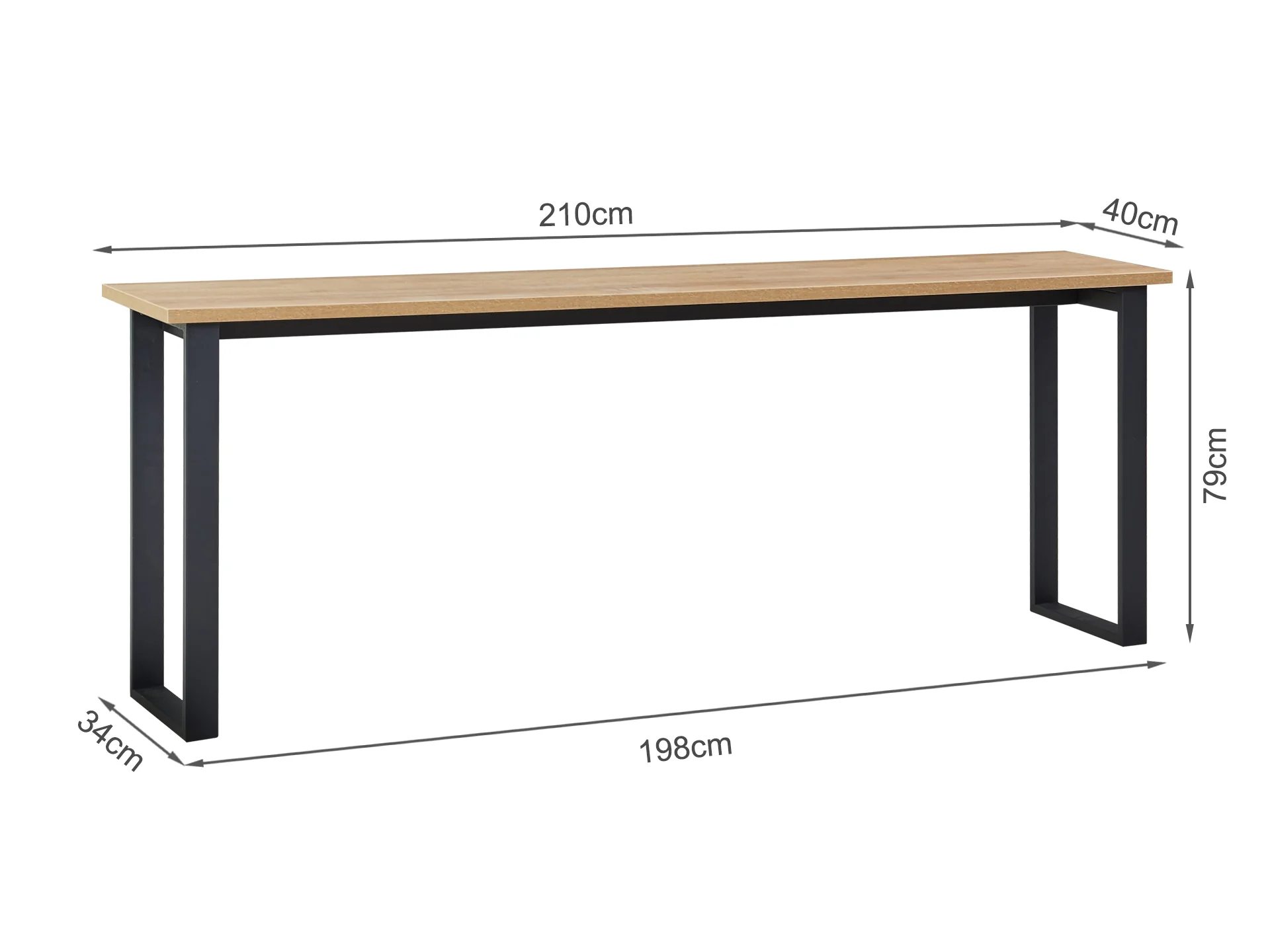 Ira Wooden Console Table - Oak - Image 7