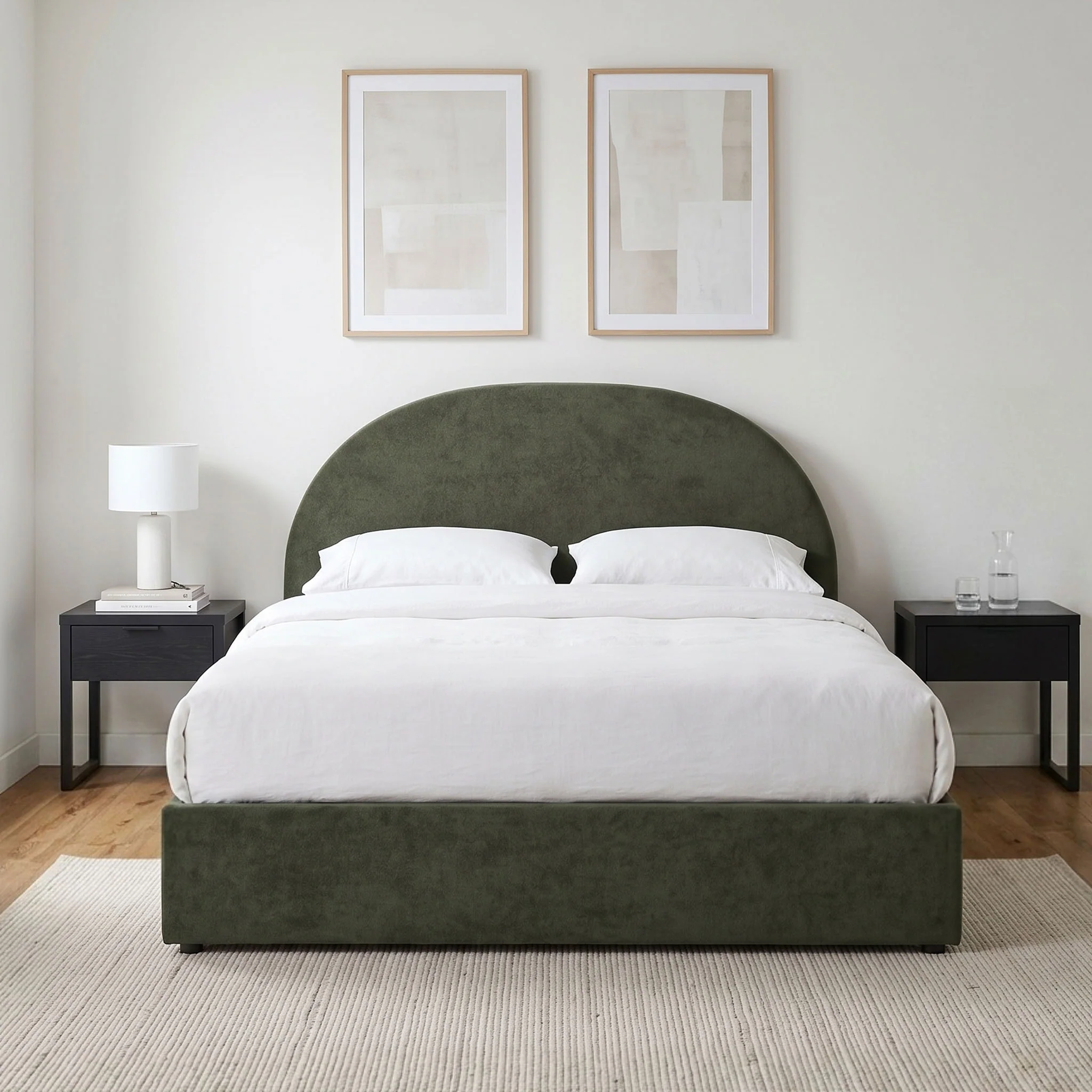 Isabella Queen Gas Lift Bed Frame - Green - Image 3
