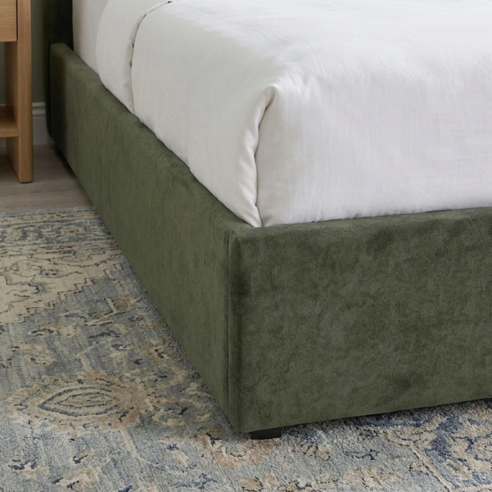 Isabella Queen Gas Lift Bed Frame - Green - Image 6