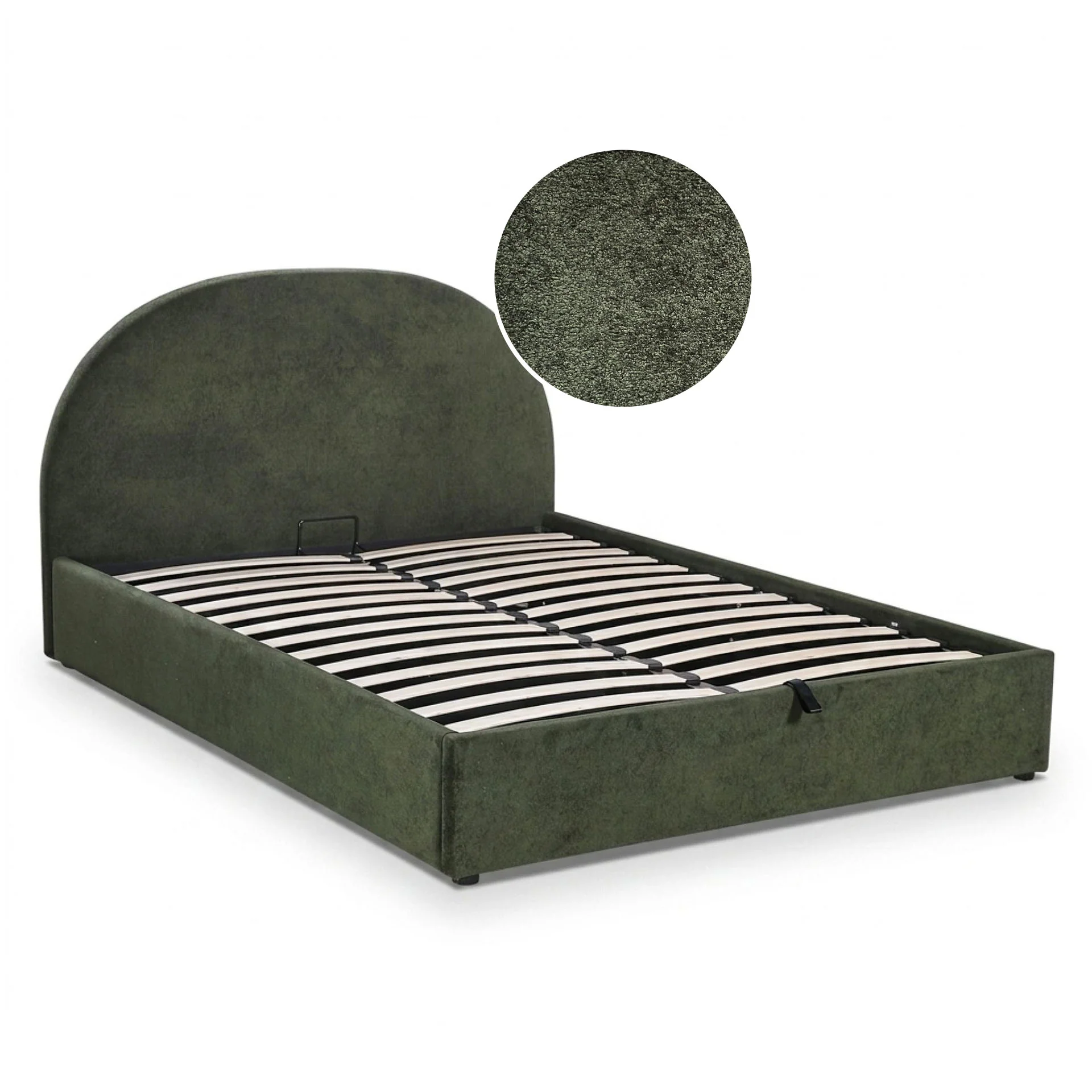 Isabella Queen Gas Lift Bed Frame - Green - Image 7