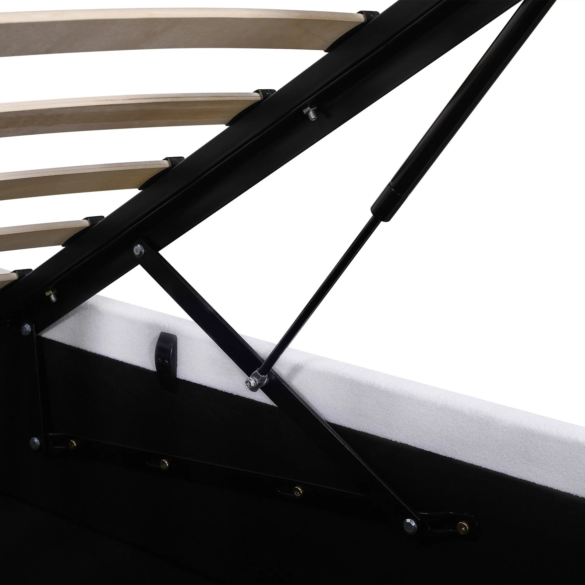 Isabella Boucle Queen Gas Lift Bed Frame - White - Image 13