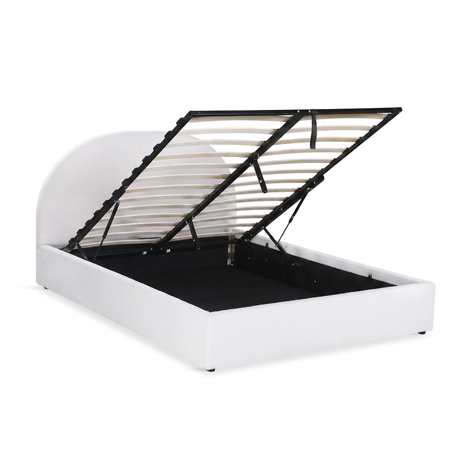 Isabella Queen Teddy Gas Lift Bed Frame - White - Image 11