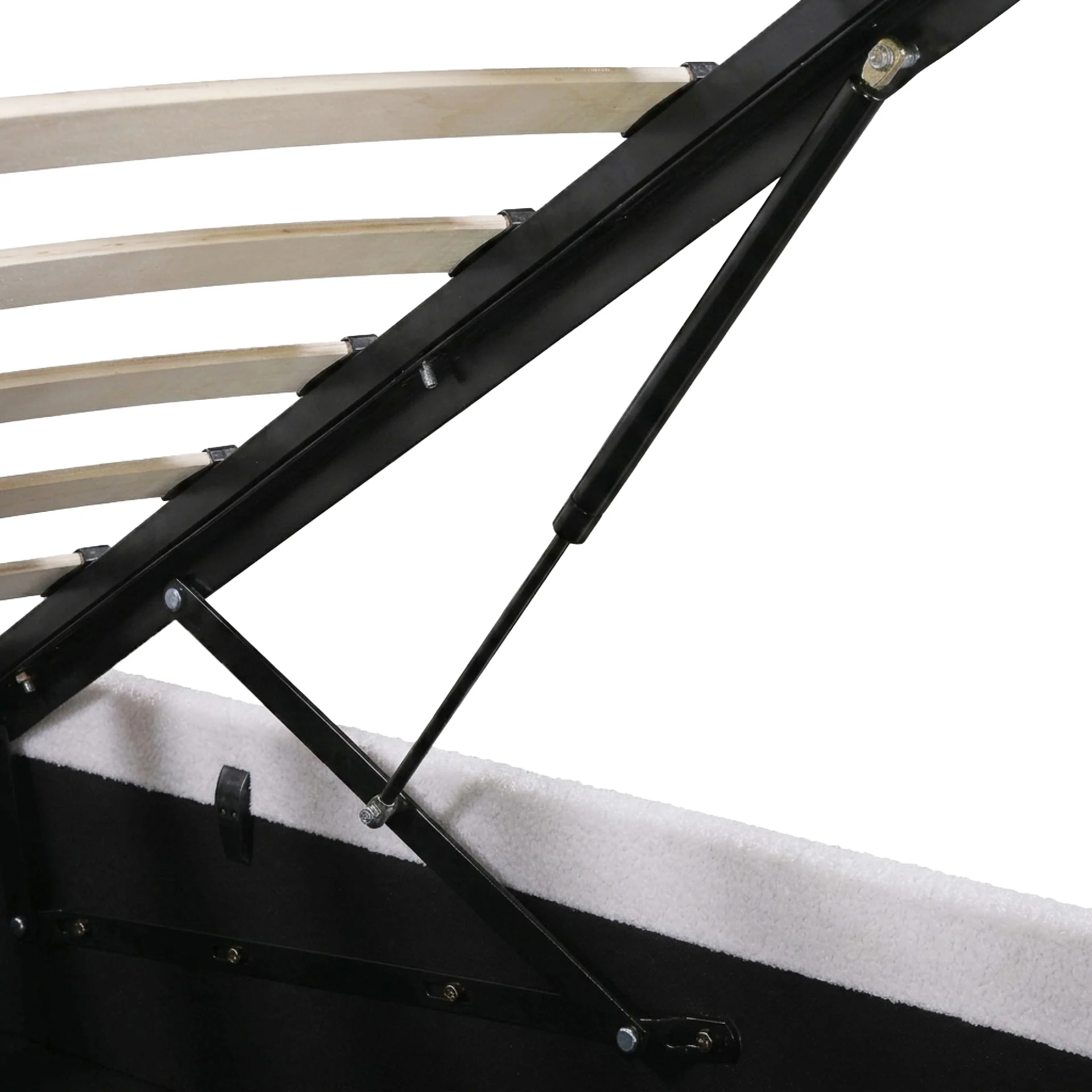 Isabella Queen Teddy Gas Lift Bed Frame - White - Image 12