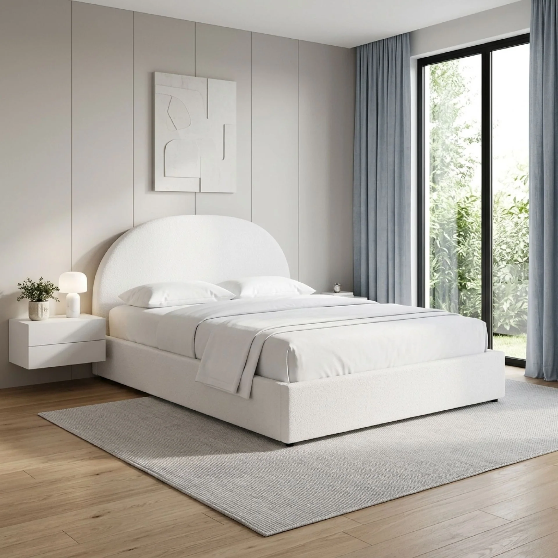 Isabella Queen Teddy Gas Lift Bed Frame - White - Image 5