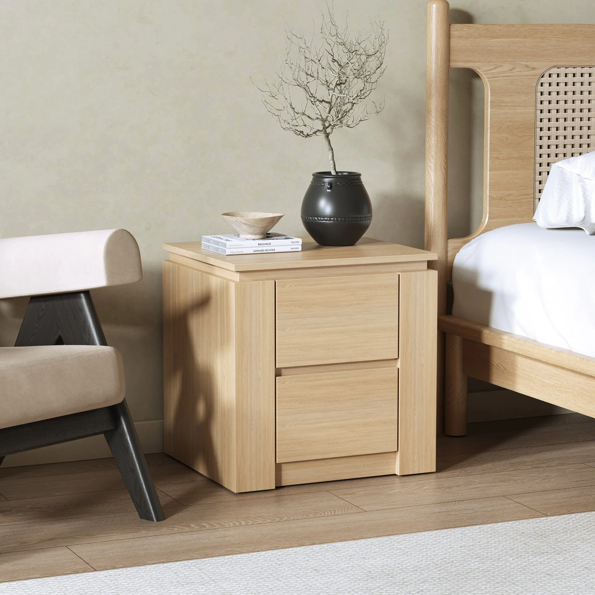 Jayce Bedside Table - Oak - Image 2