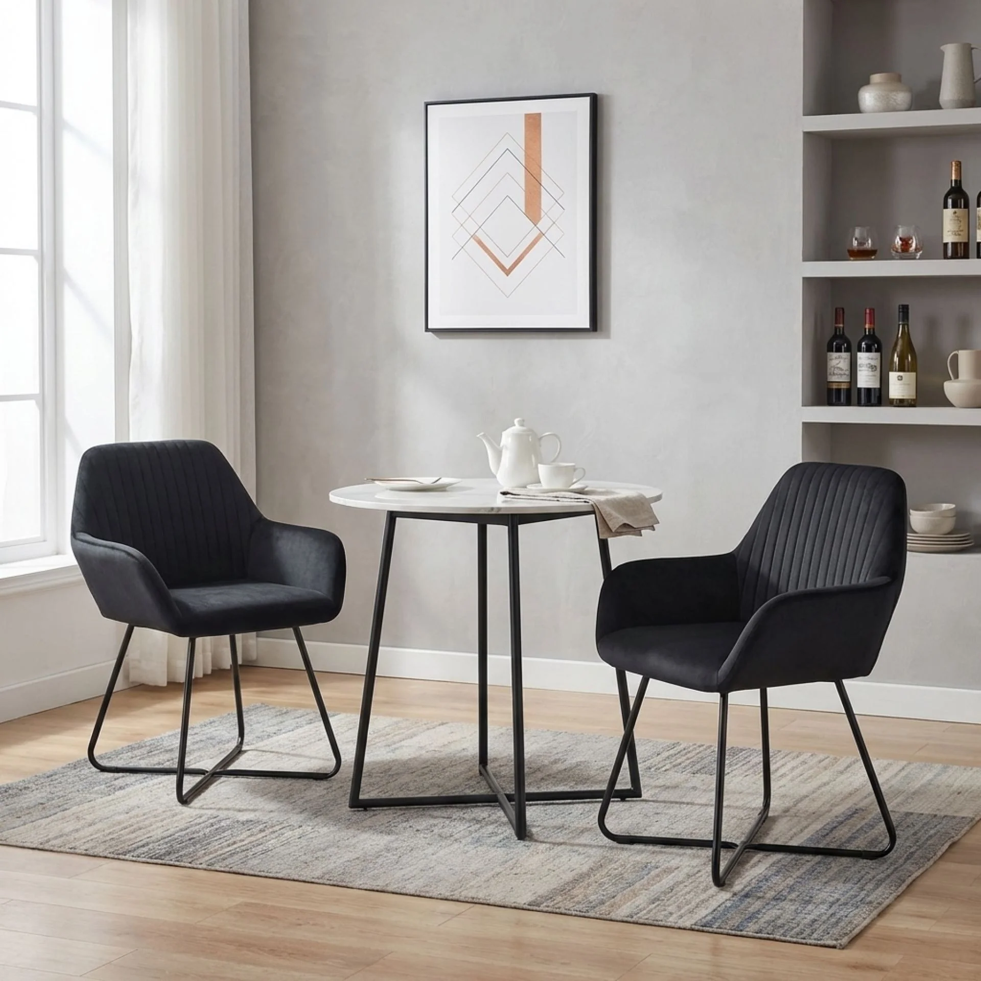 Jesus Velvet Upholstery Dining Chairs - Set of 2 - Black - Image 5