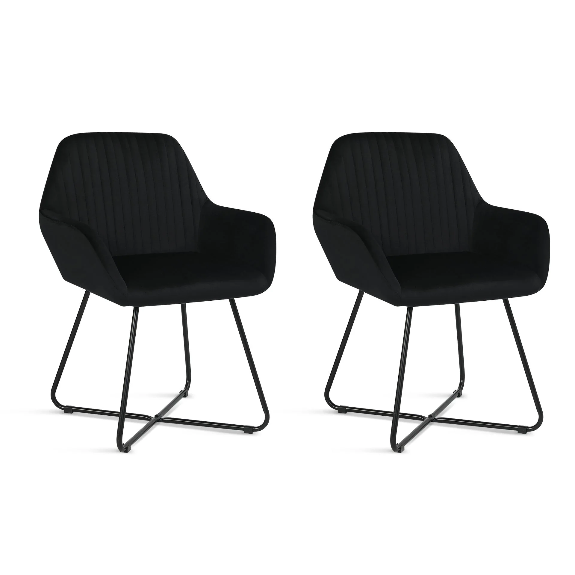 Jesus Velvet Upholstery Dining Chairs - Set of 2 - Black - Image 7