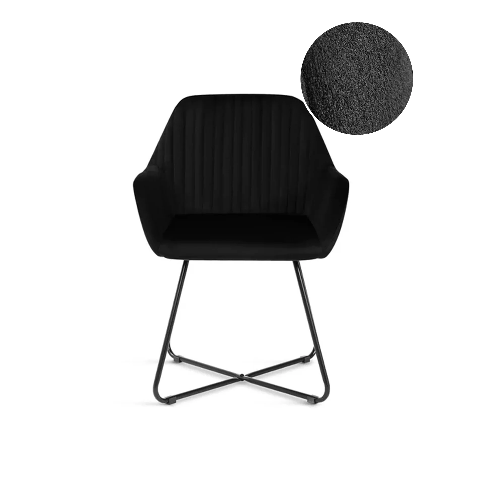 Jesus Velvet Upholstery Dining Chairs - Set of 2 - Black - Image 8