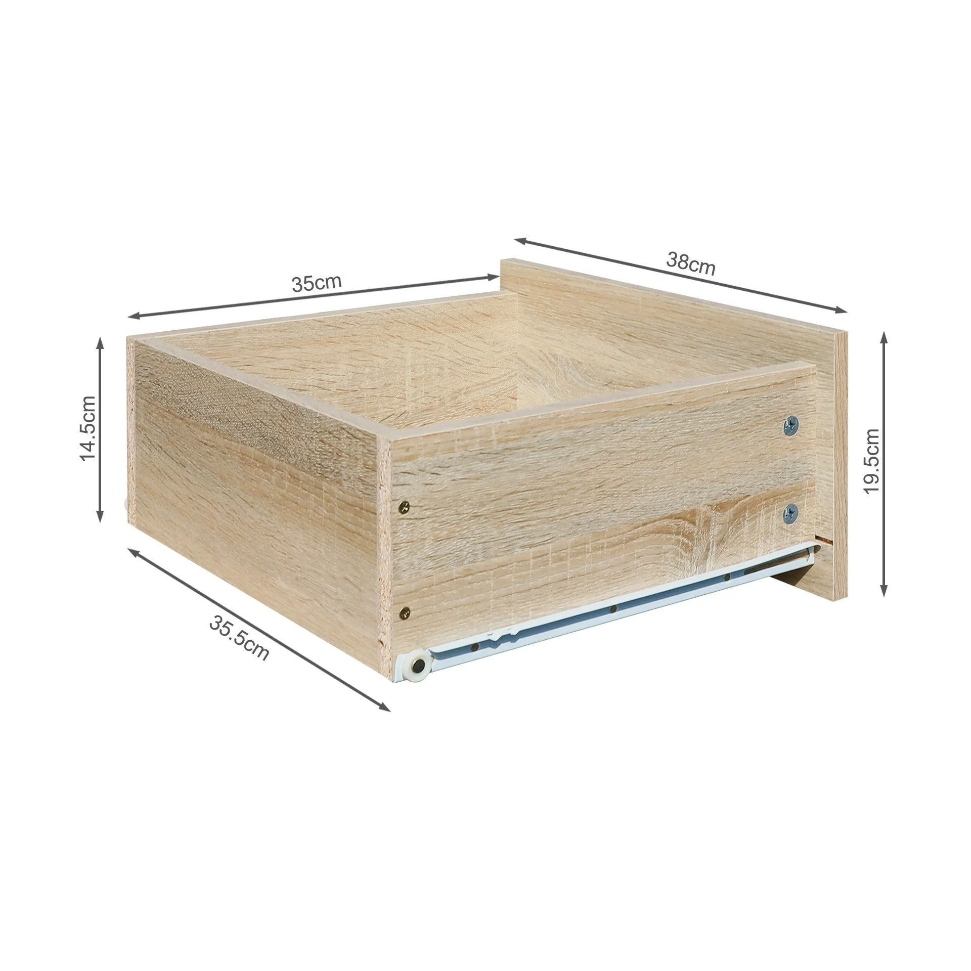 Julia 2 Door Wardrobe With 3 Drawers - Oak - Image 18