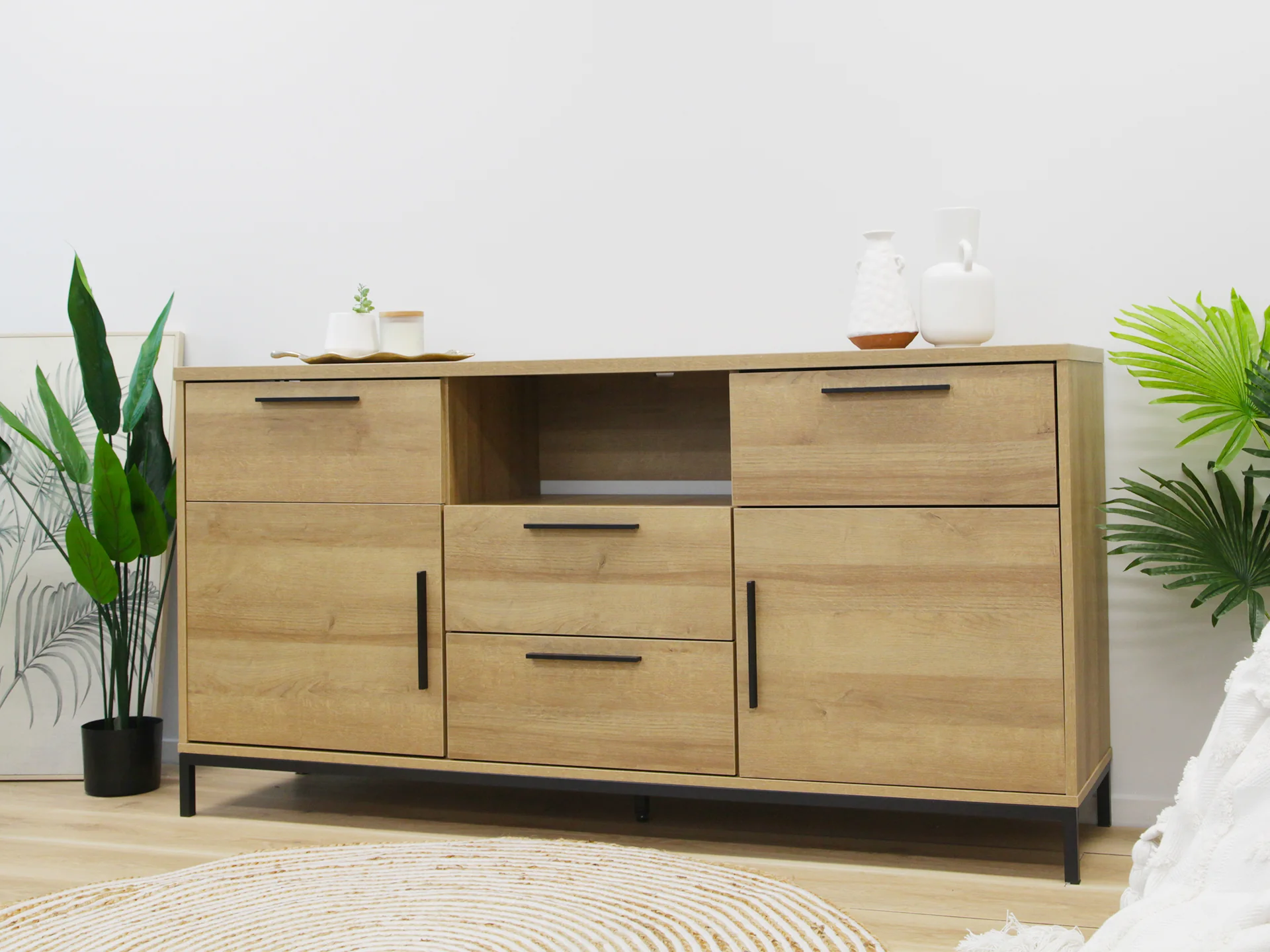 Kaden Sideboard Buffet Table - Oak - Image 3