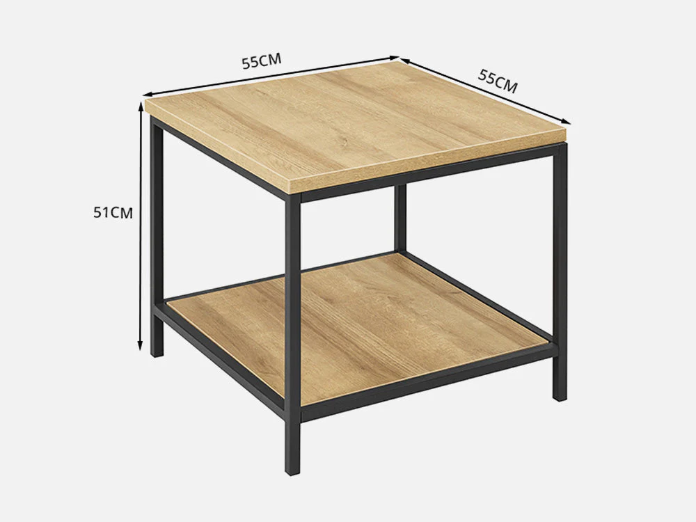 KADEN Square Coffee Table - OAK - Image 5