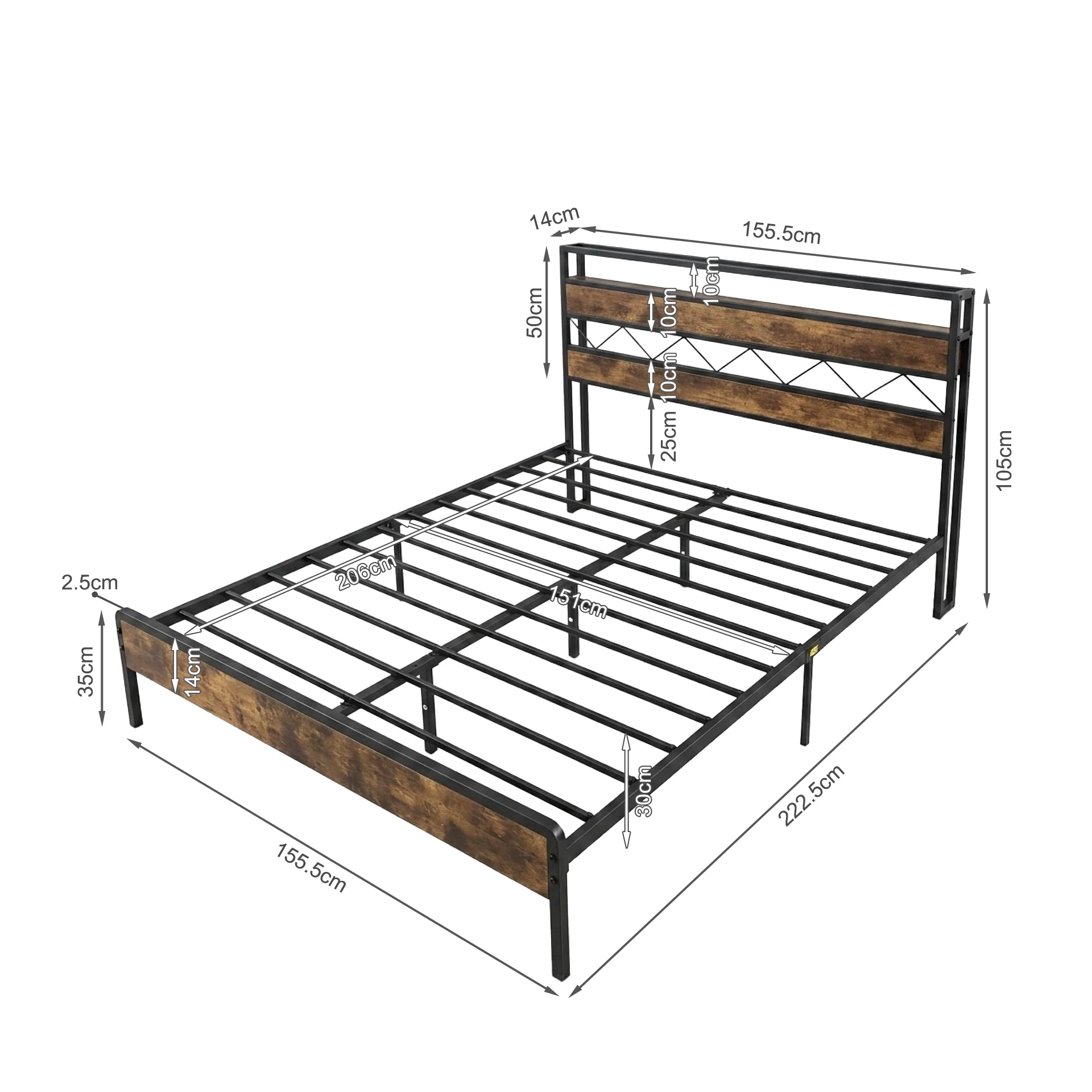 Kaha Queen Metal Bed Frame - Black - Image 13