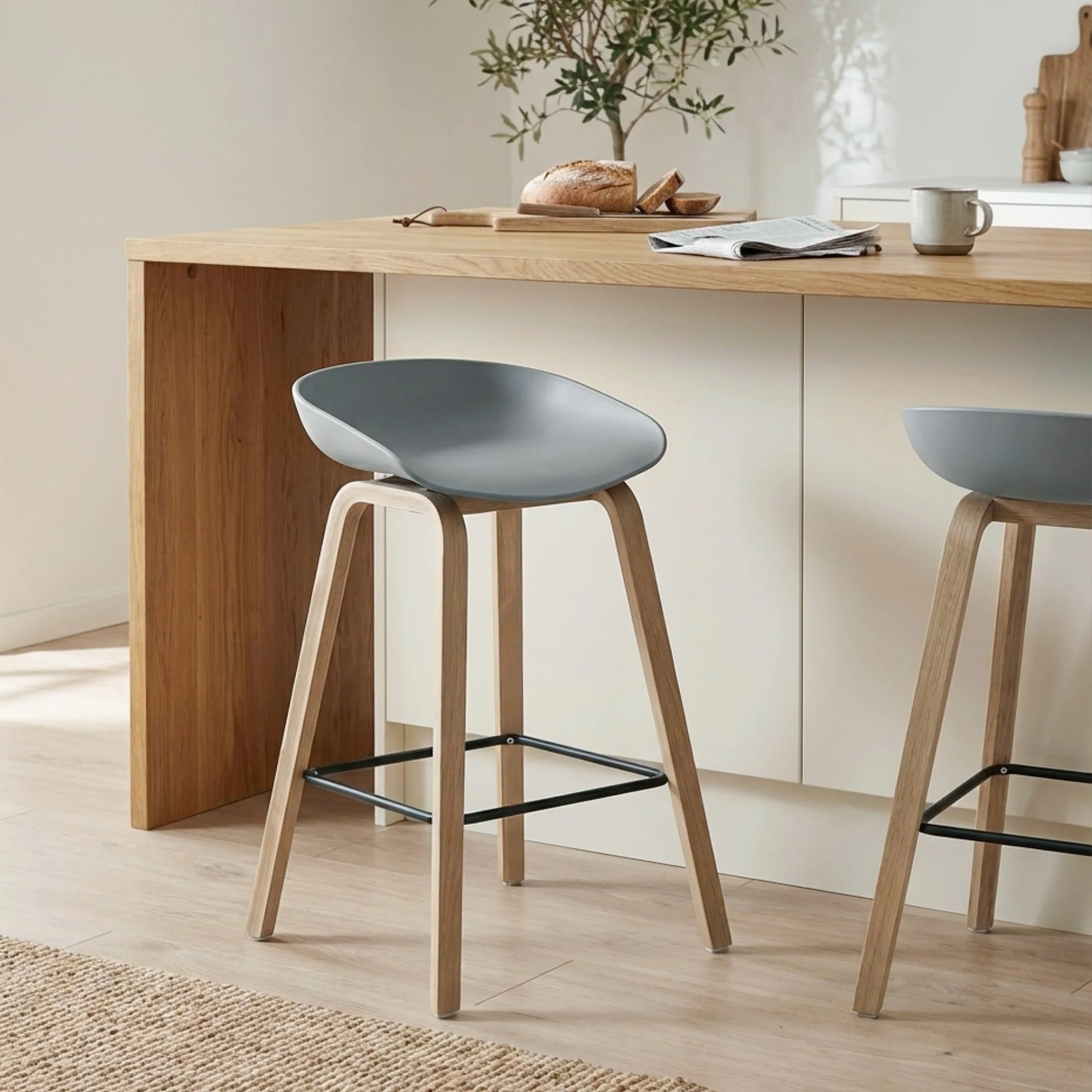 Kai Pro Metal Bar Stool 65cm - Set of 2 - Grey - Image 3