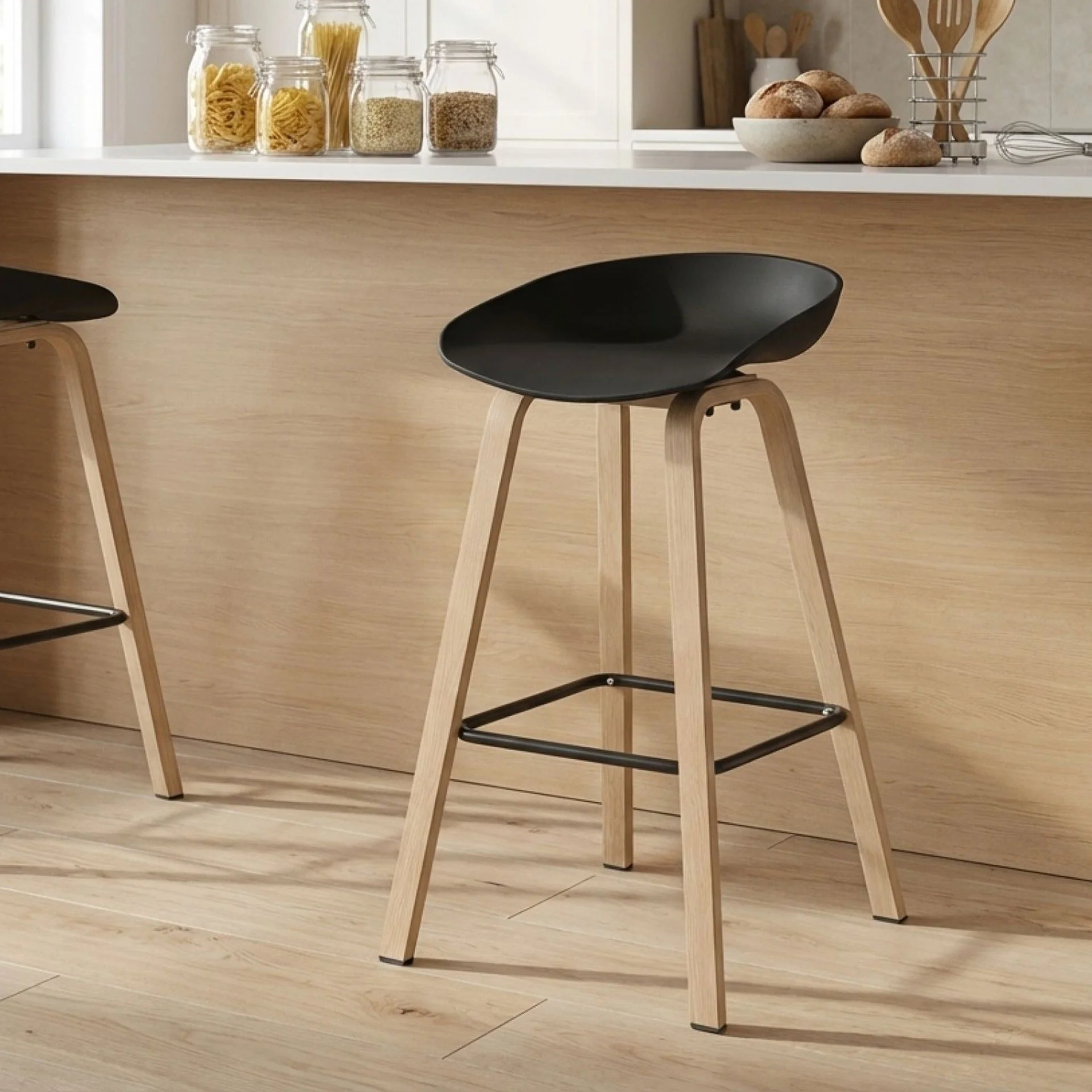 Kai Pro Metal Bar Stool 75cm - Set of 2 - Black - Image 2