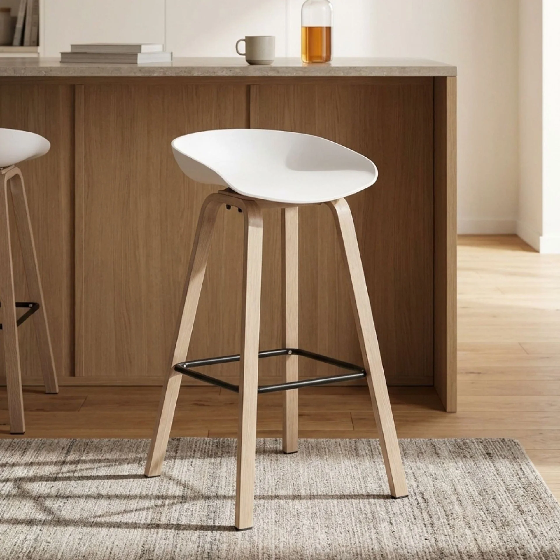 Kai Pro Metal Bar Stool 75cm - Set of 2 - White - Image 2