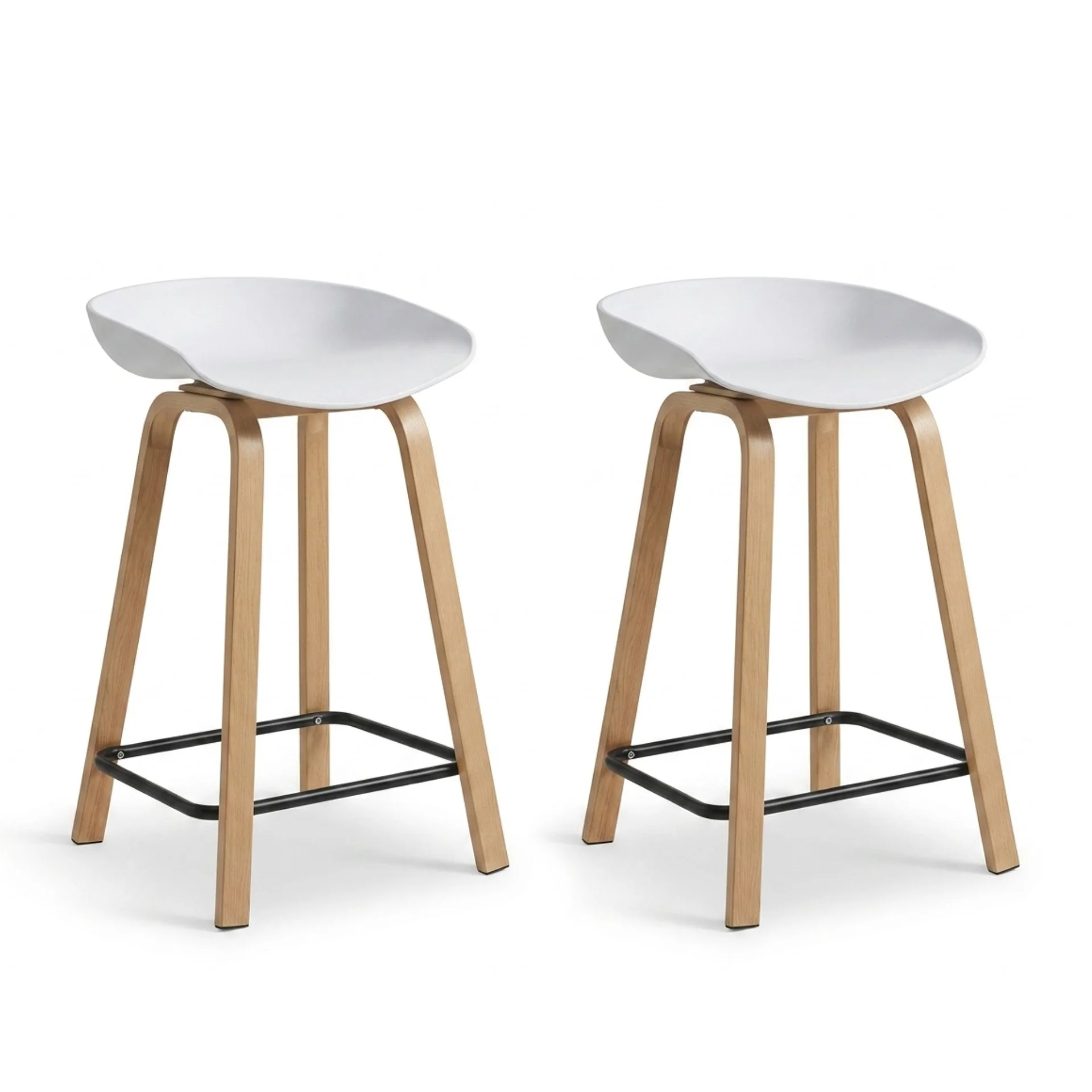 Kai Metal Bar Stool 65cm - Set of 2 - White - Image 5
