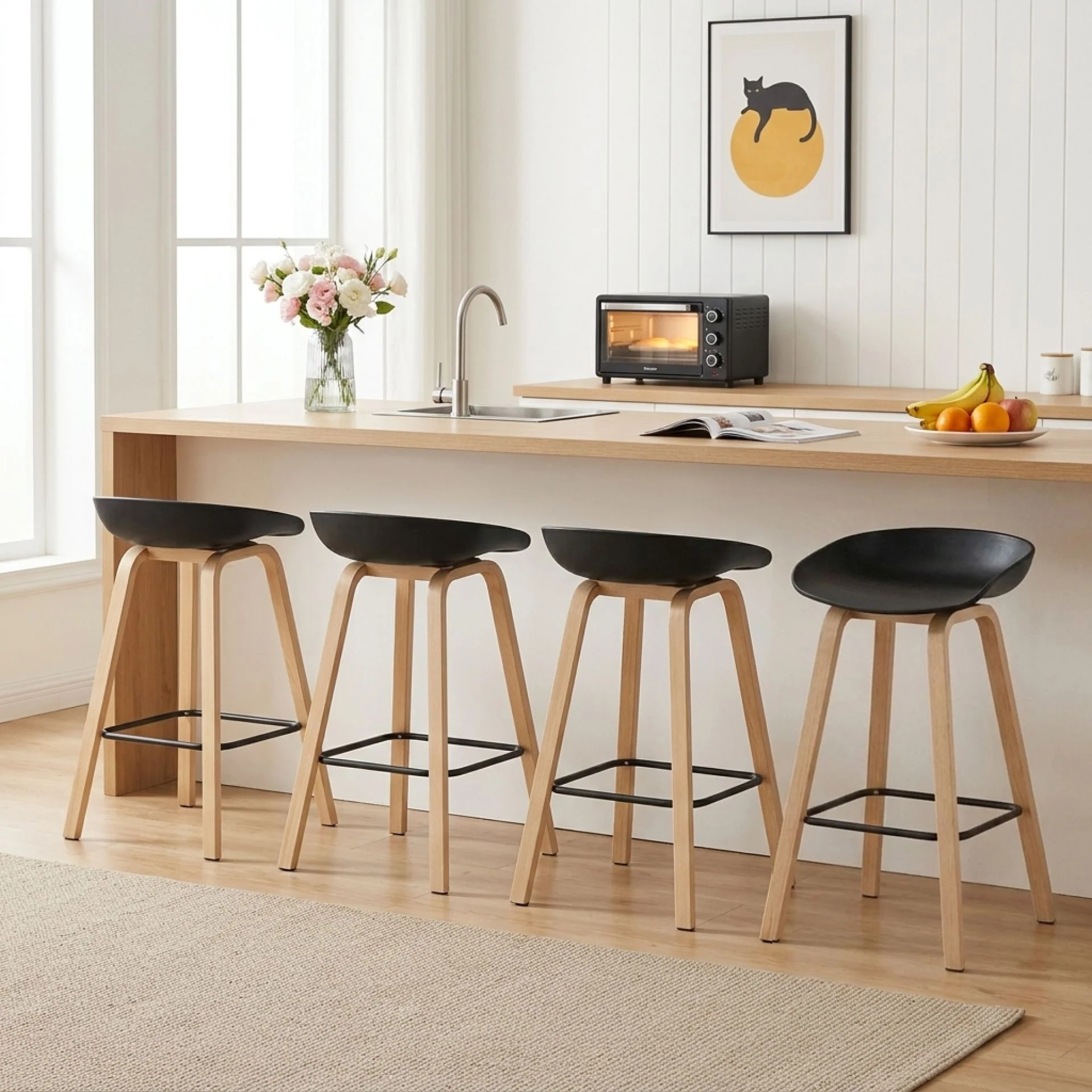 Kai Metal Bar Stool 75cm - Set of 4 - Black - Image 3