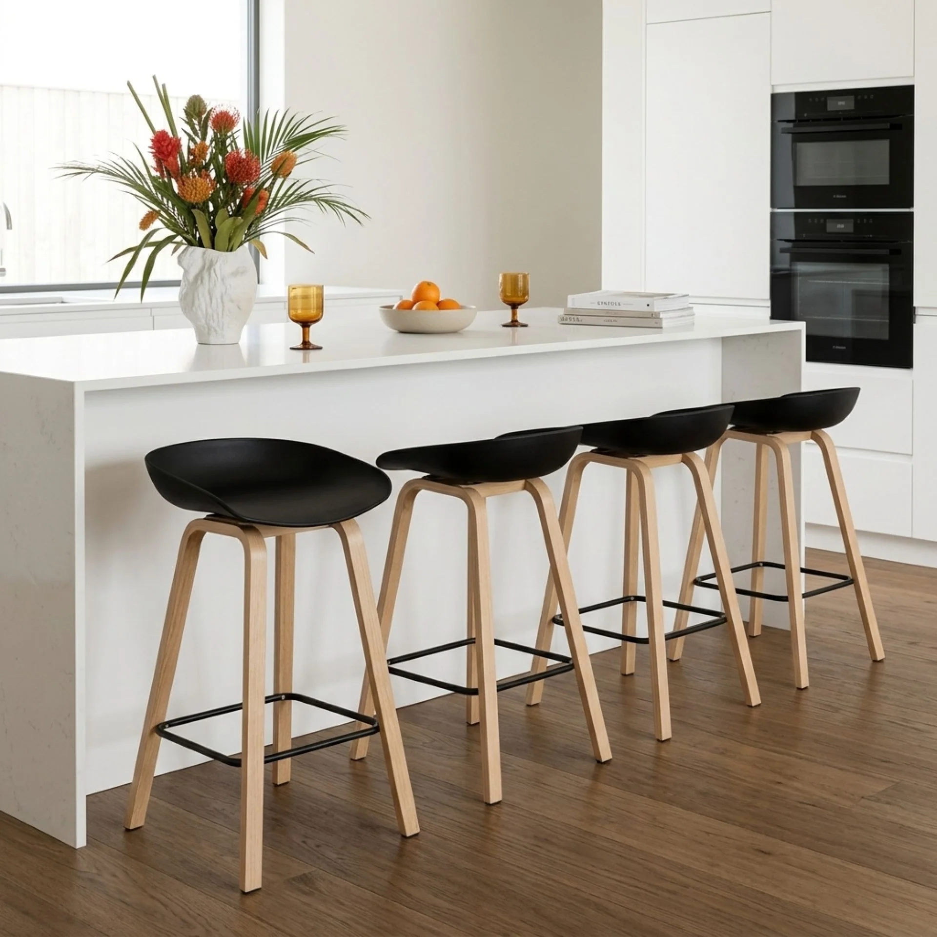 Kai Metal Bar Stool 75cm - Set of 4 - Black - Image 4
