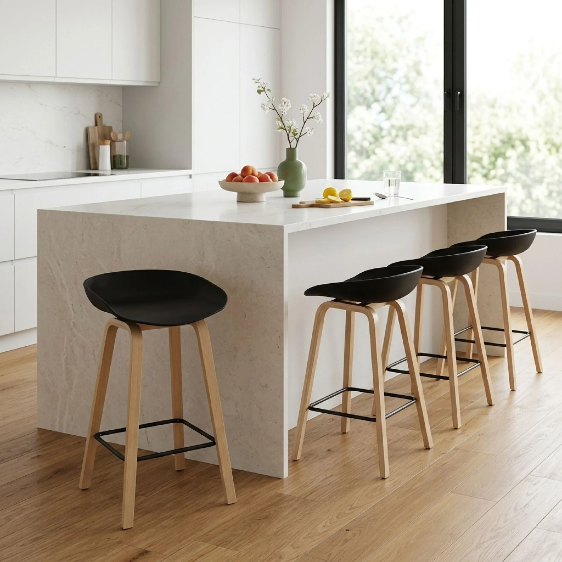 Kai Metal Bar Stool 75cm - Set of 4 - Black - Image 5
