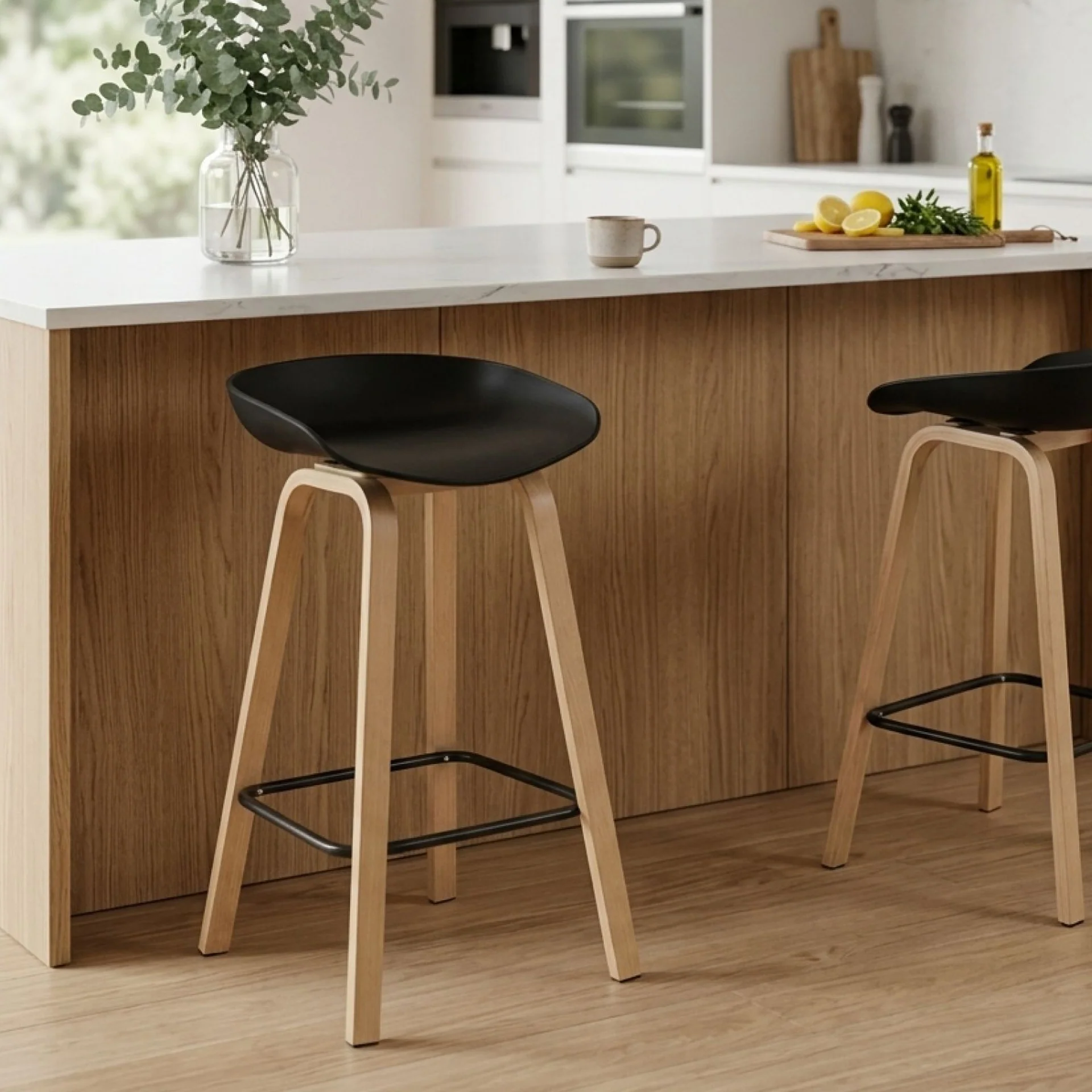 Kai Metal Bar Stool 75cm - Set of 4 - Black - Image 6