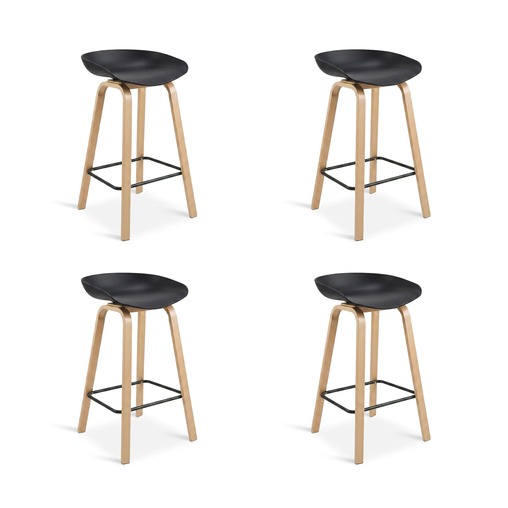 Kai Metal Bar Stool 75cm - Set of 4 - Black - Image 7