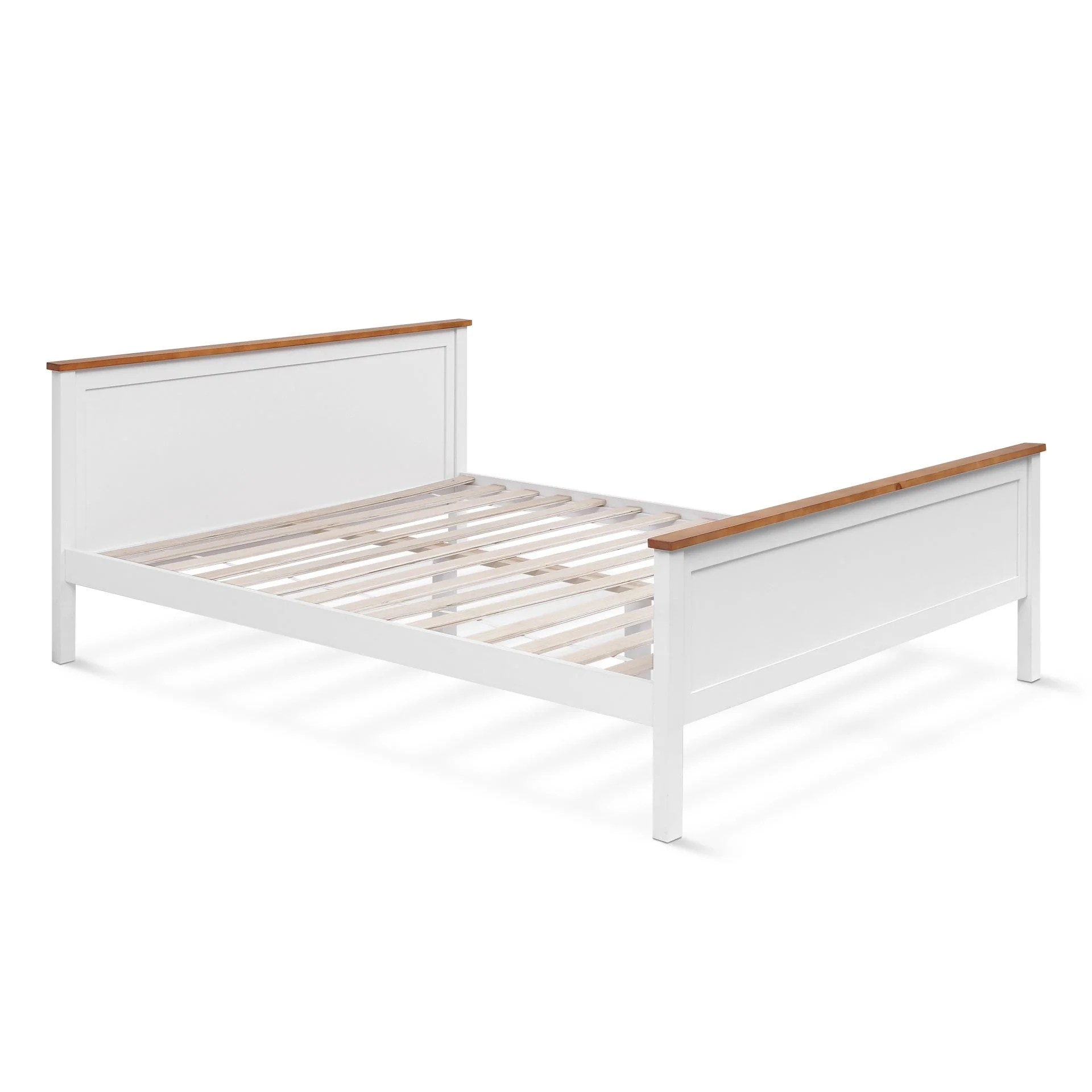 Kamet Queen Wooden Bed Frame - White - Image 4