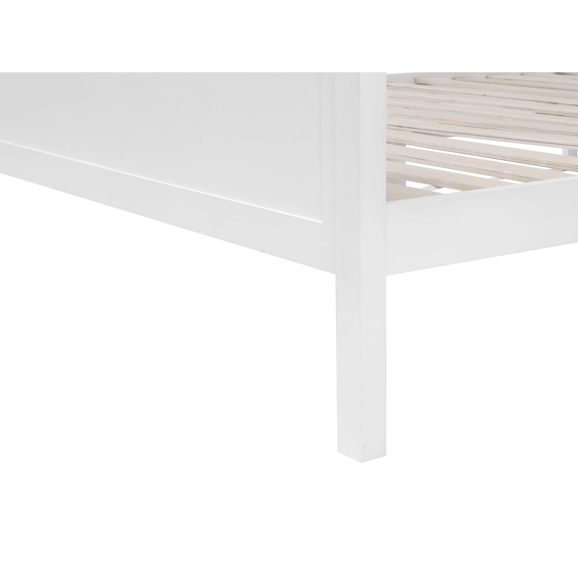 Kamet Queen Wooden Bed Frame - White - Image 8