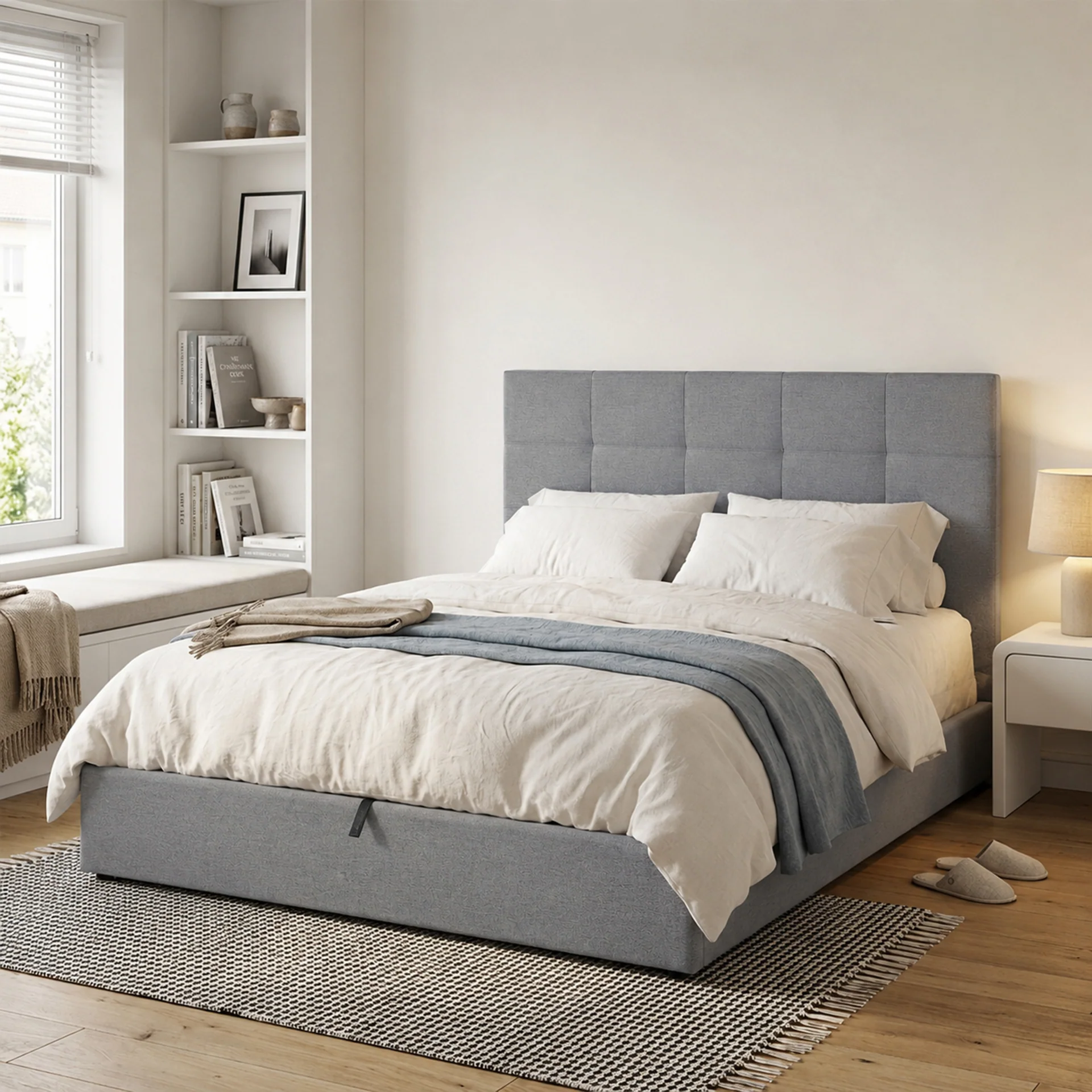 Kano Queen Gas Lift Bed Frame - Grey
