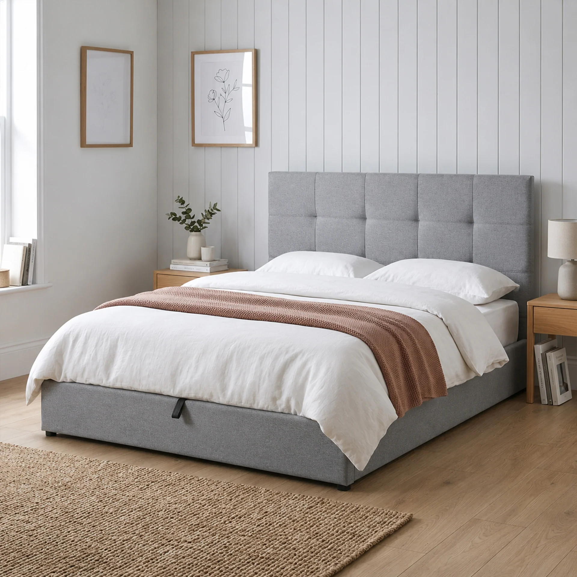 Kano Queen Gas Lift Bed Frame - Grey - Image 3