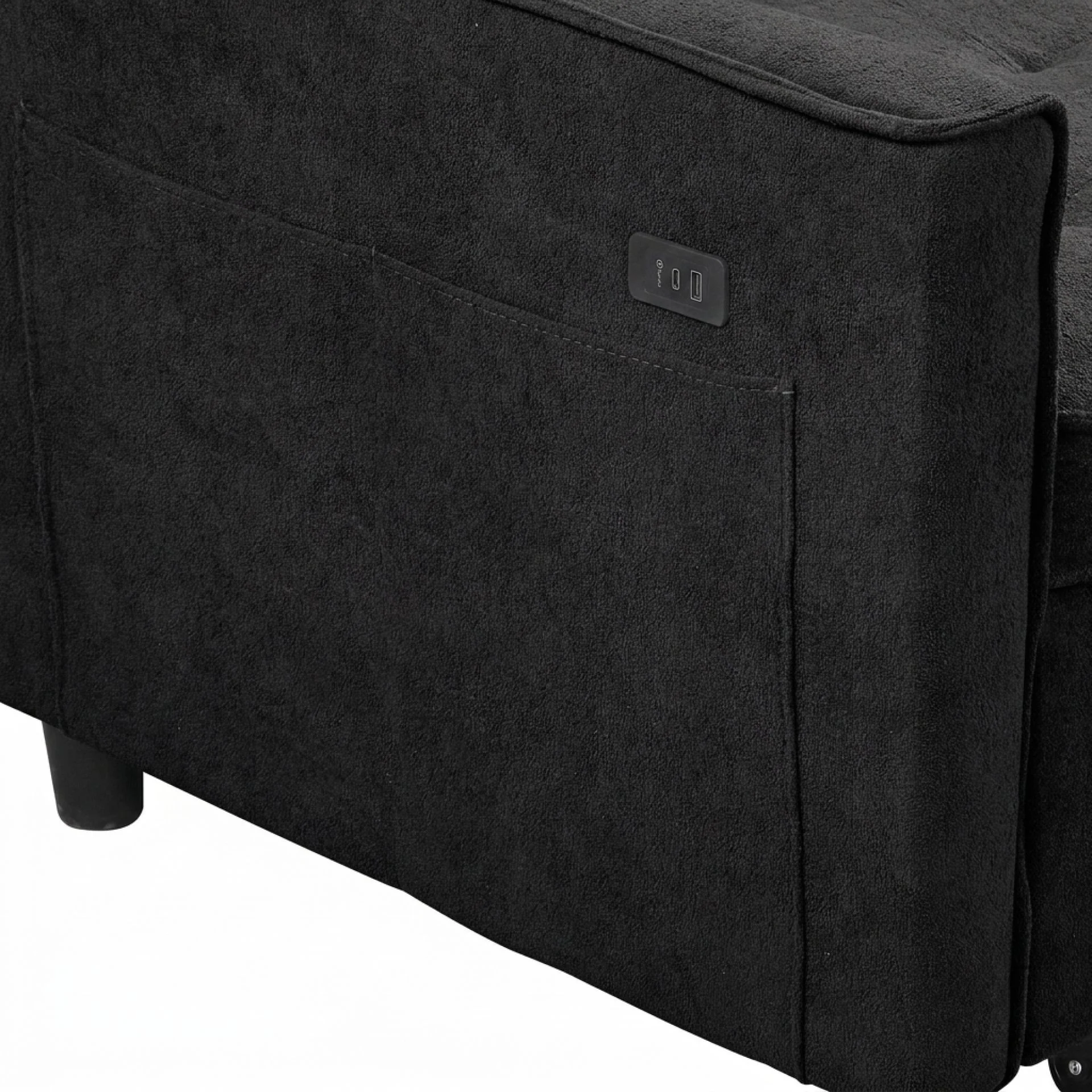 Kauri Boucle 2 Seater Sofa Bed - Black - Image 16