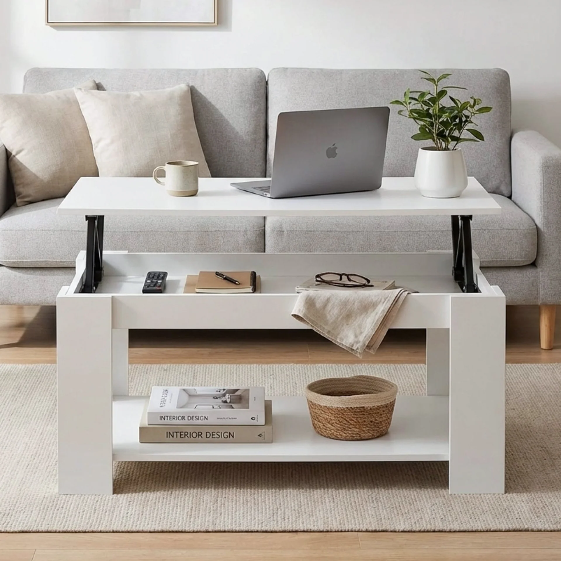 Kendall Lift Top Coffee Table - White - Image 5