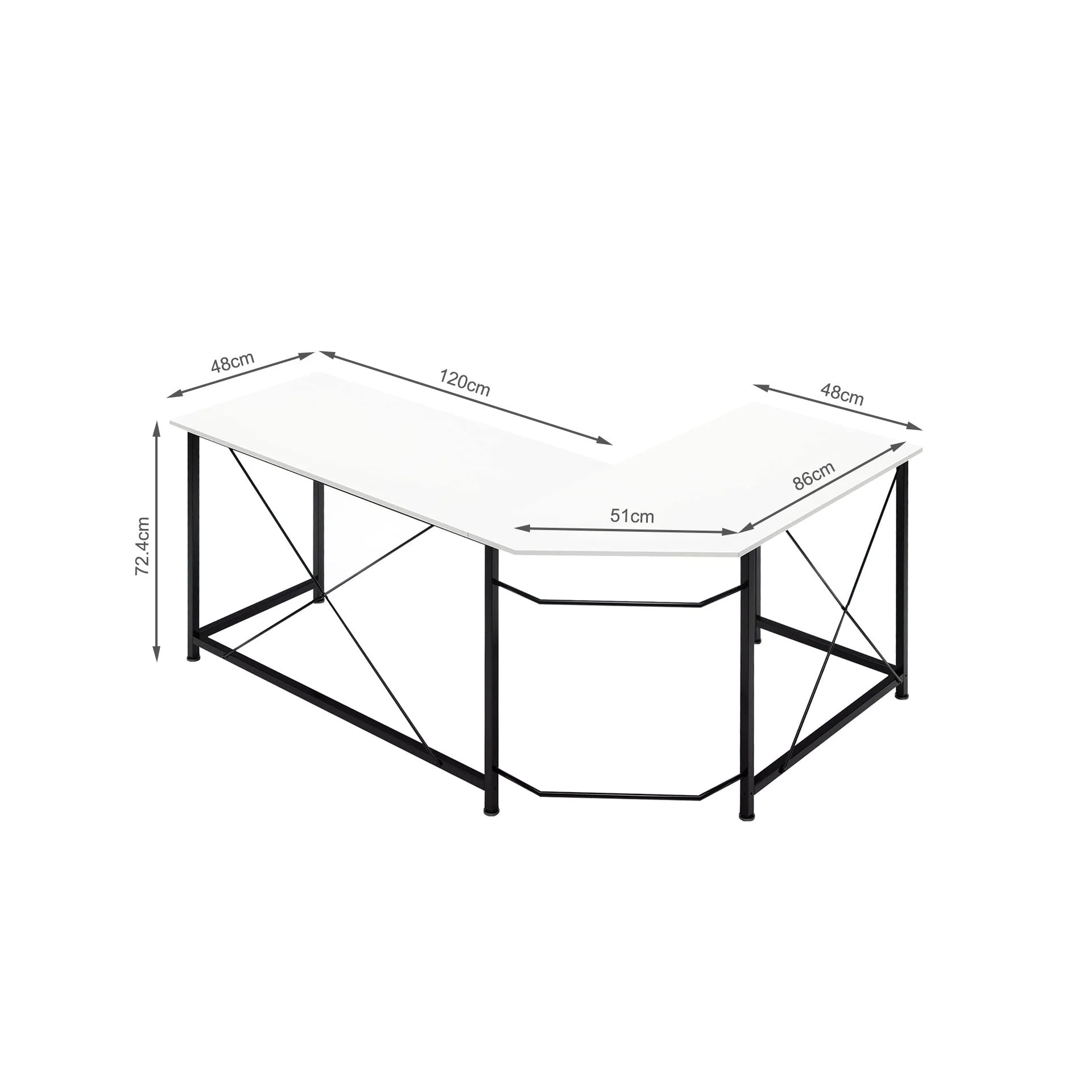 Kestrel Computer Corner Desk - White - Image 11