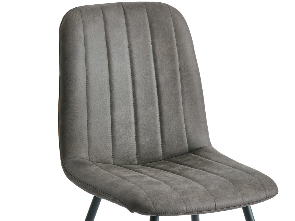 KIARA 4PCS Upholstered Dining Chair - DARK GREY - Image 6