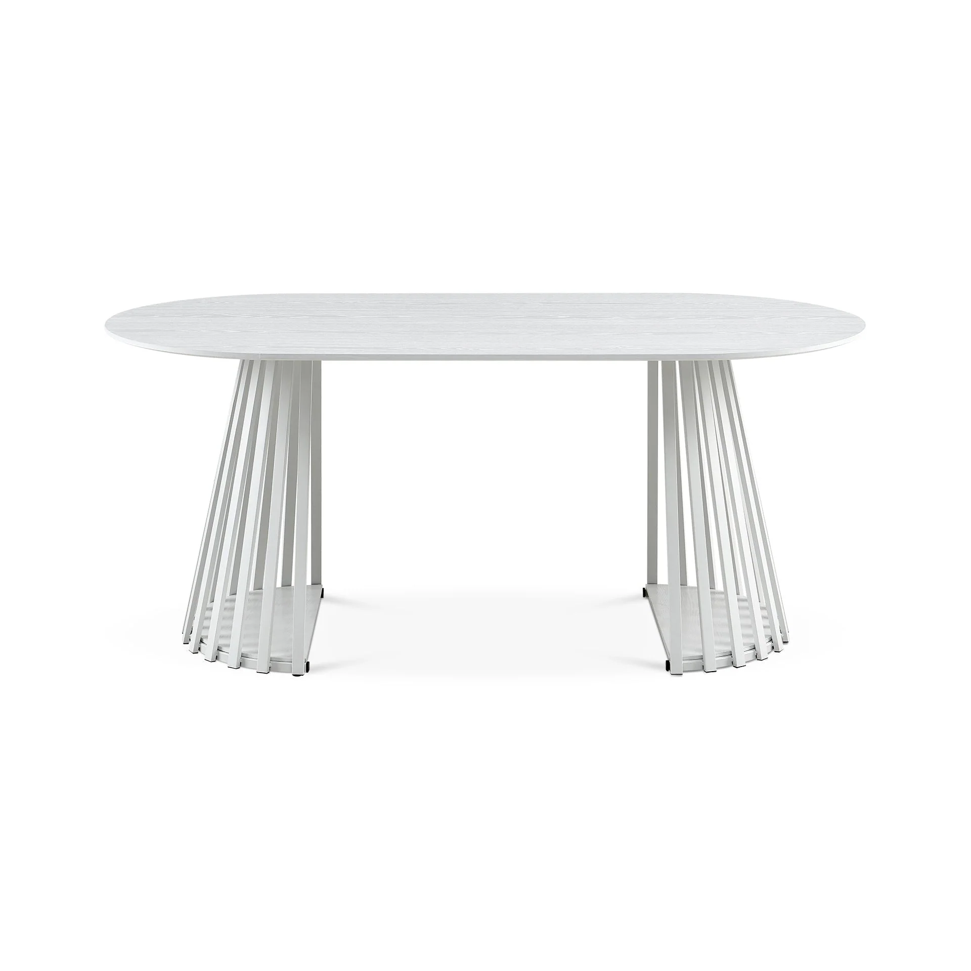 Kieran Oval Dining Table 180 x 90cm - White - Image 9