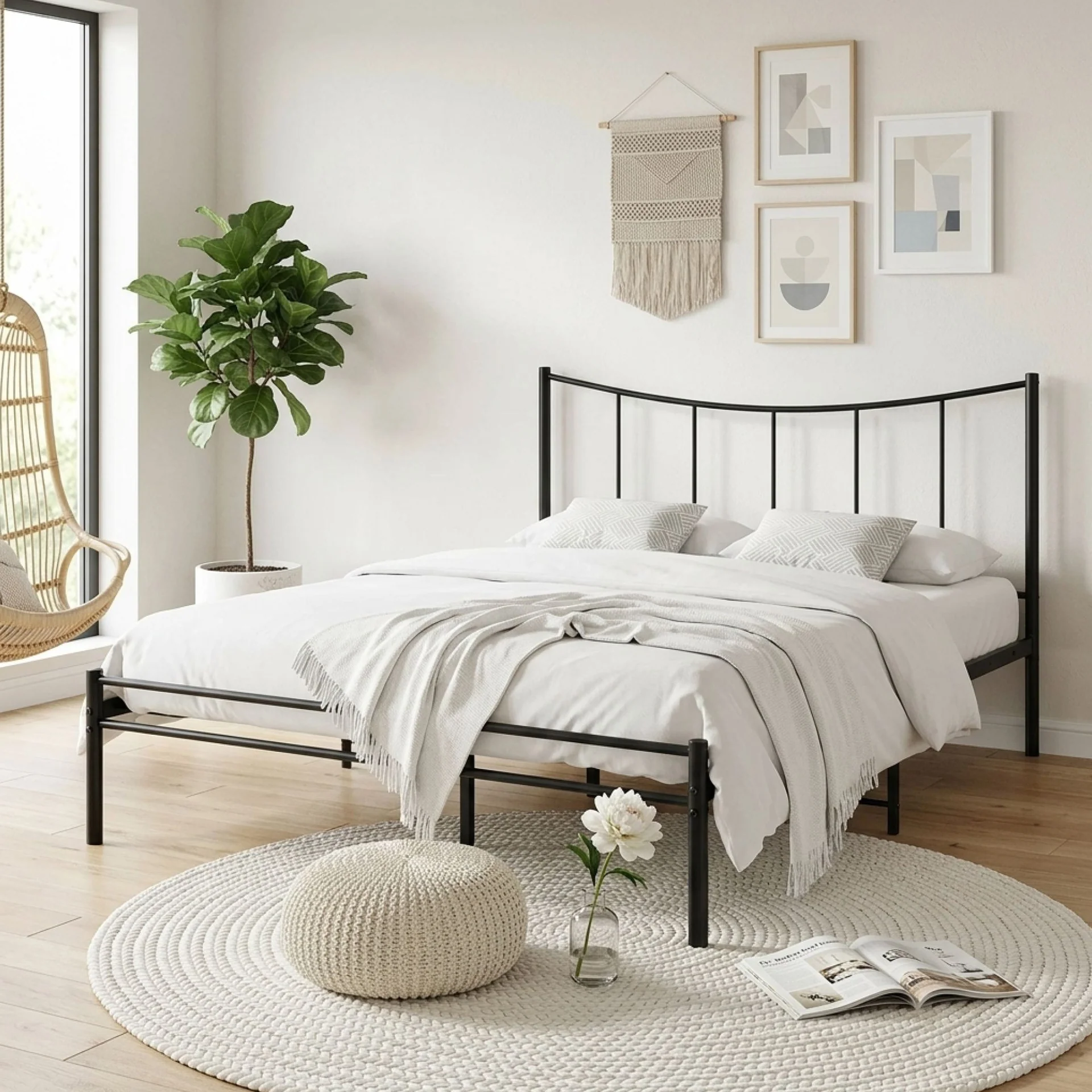 Kinsley Queen Metal Bed Frame - Black