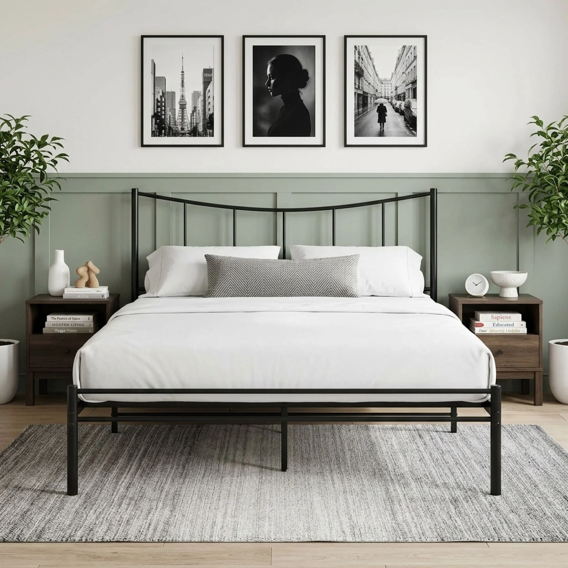 Kinsley Queen Metal Bed Frame - Black - Image 2