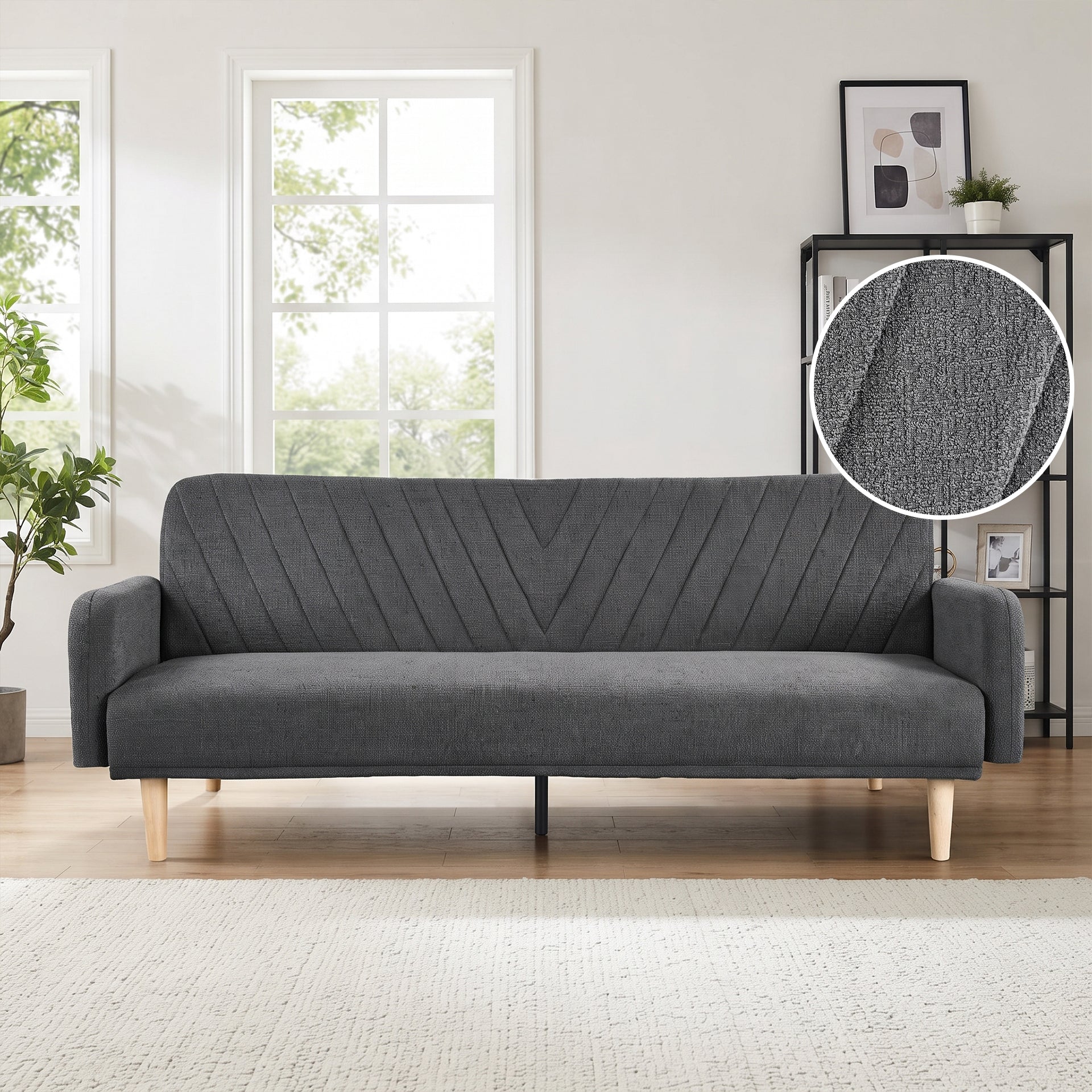 Kiri 3 Seater Sofa Bed - Grey - Image 2